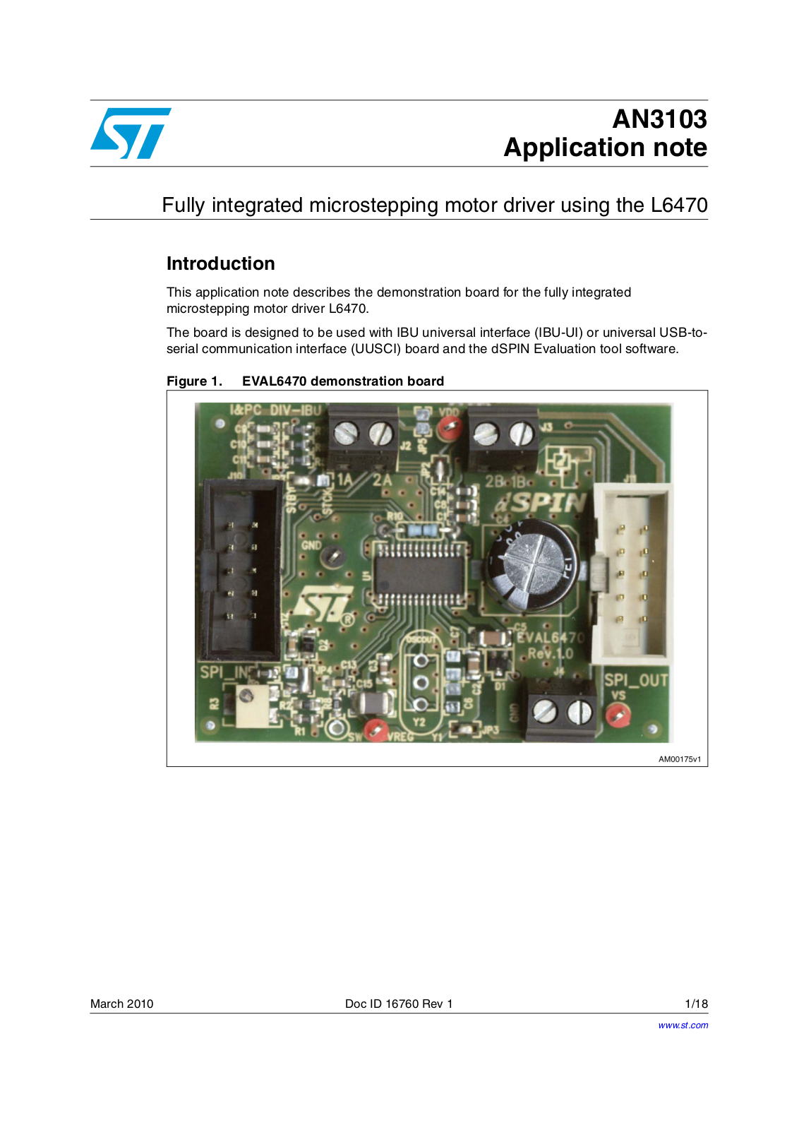 ST AN3103 Application note