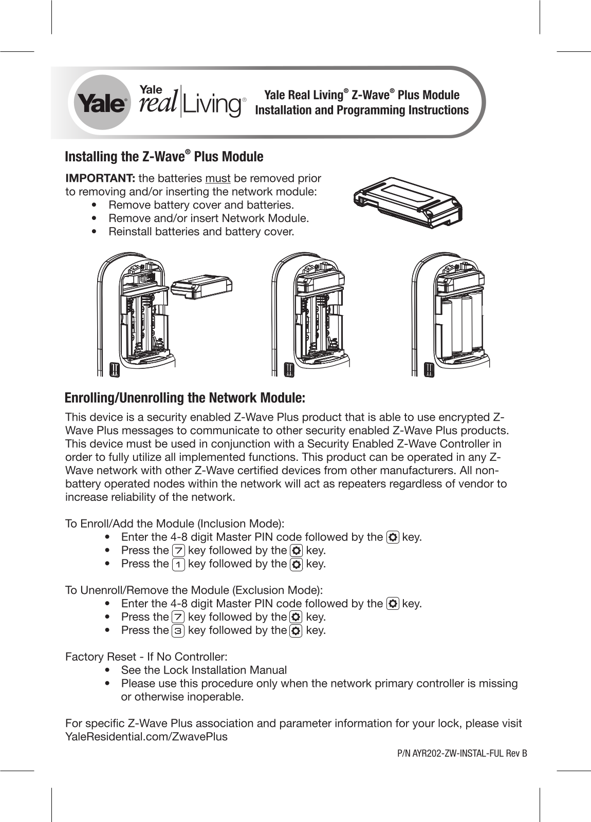 ASSALOY YRHCPZW0FM Users manual