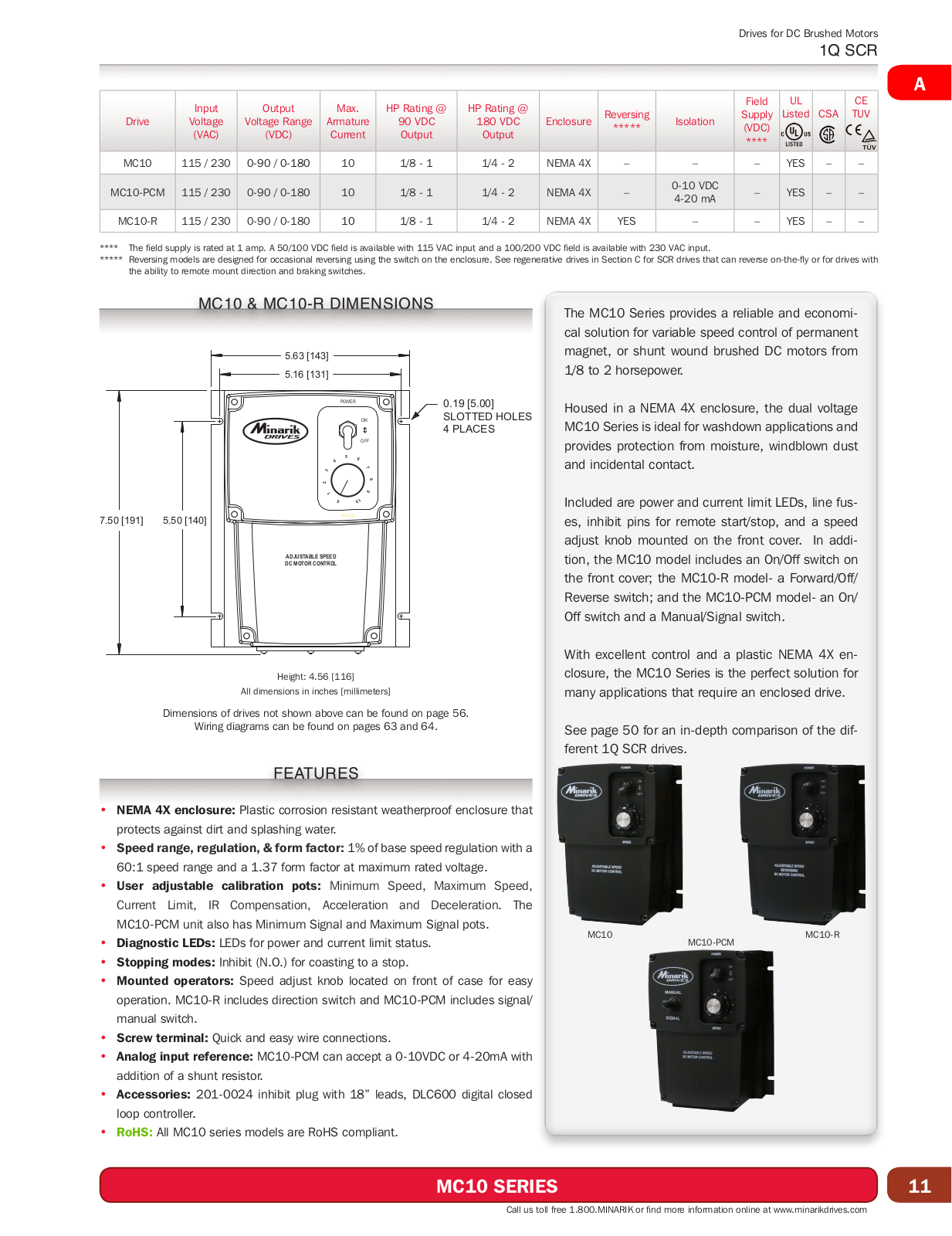 Minarik Drives MC10 SERIES Catalog Page