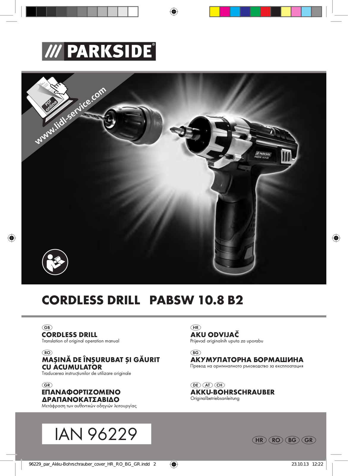 Parkside PABSW 10.8 B2 Translation Of Original Operation Manual