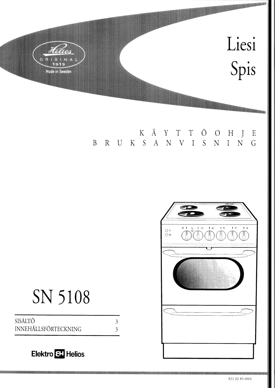 Elektro helios SN5108 User Manual