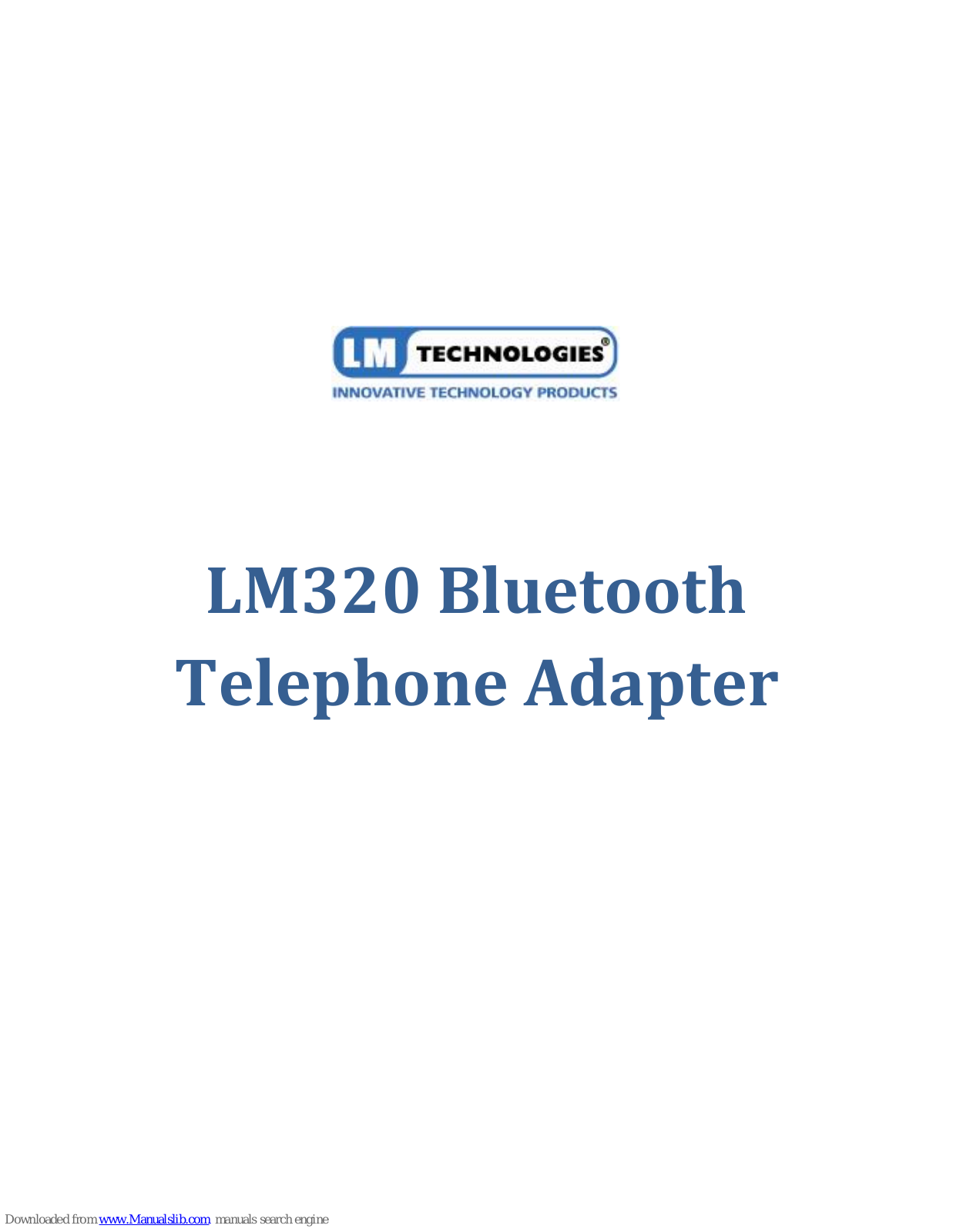 LM Technologies LM320 User Manual - ManualMachine.com