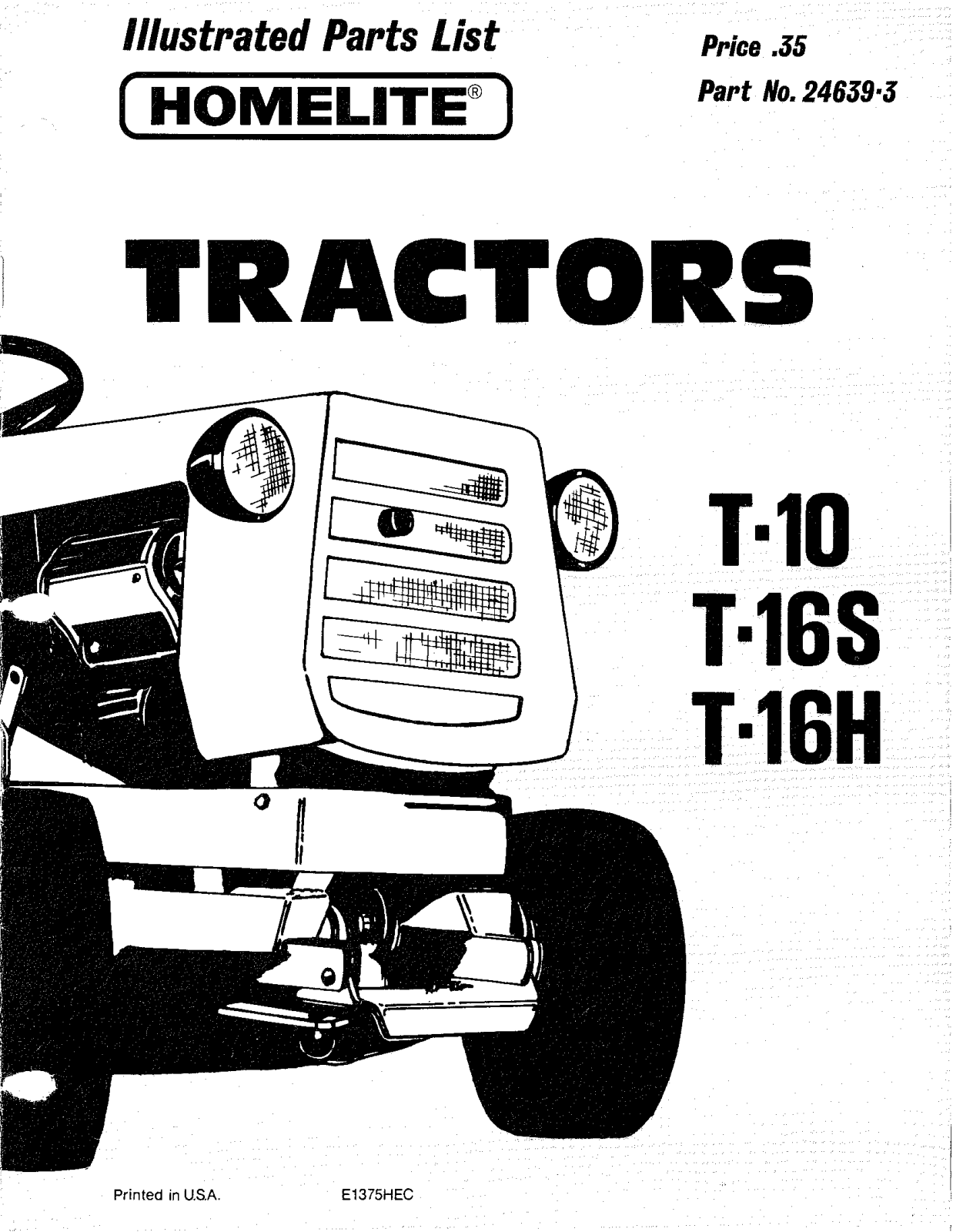 Homelite T-16S User Manual