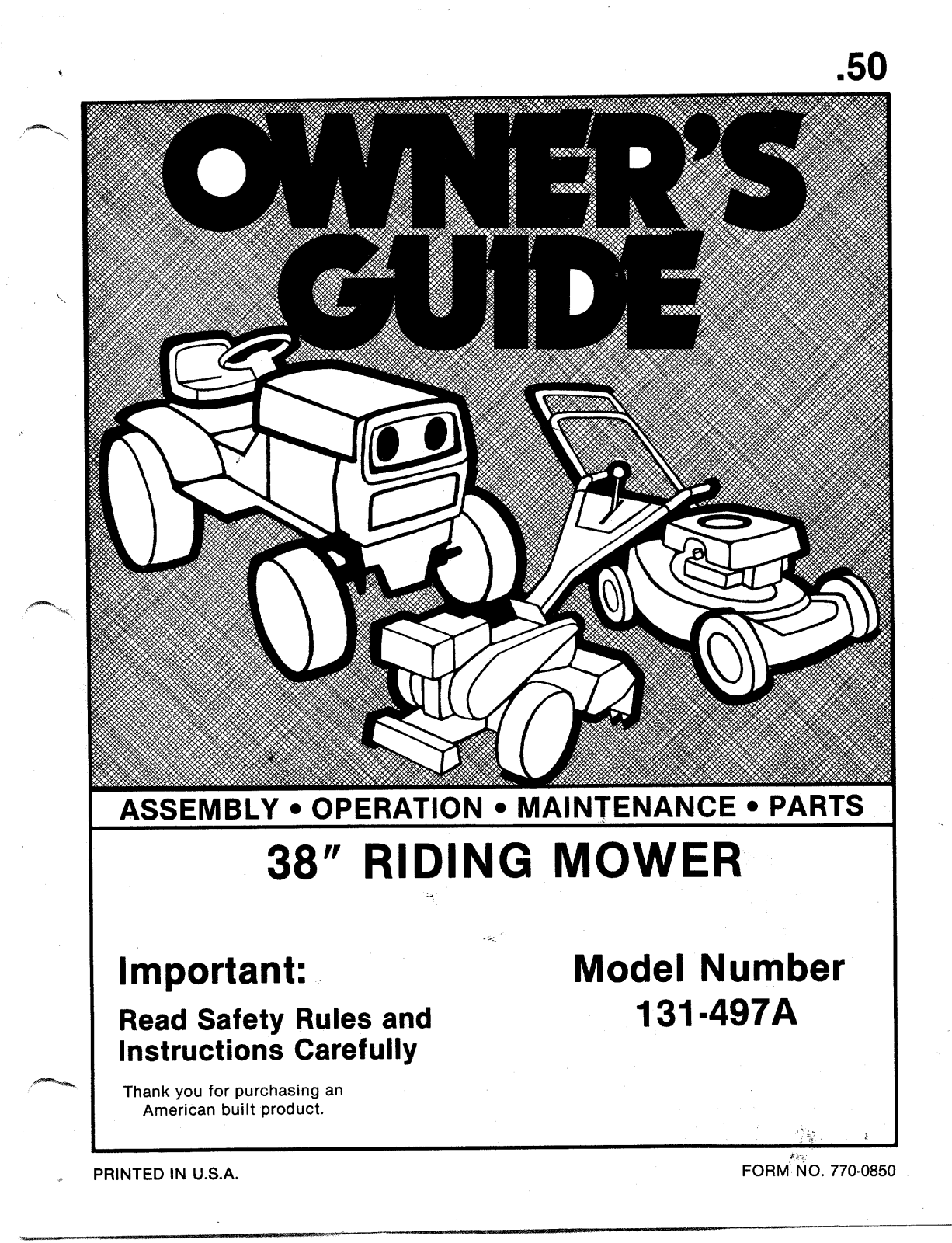 Bolens 131-497A User Manual