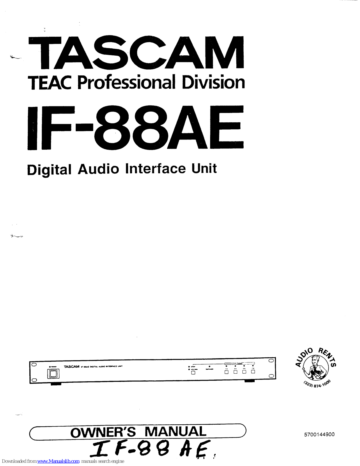 Tascam IF-88AE Owner's Manual