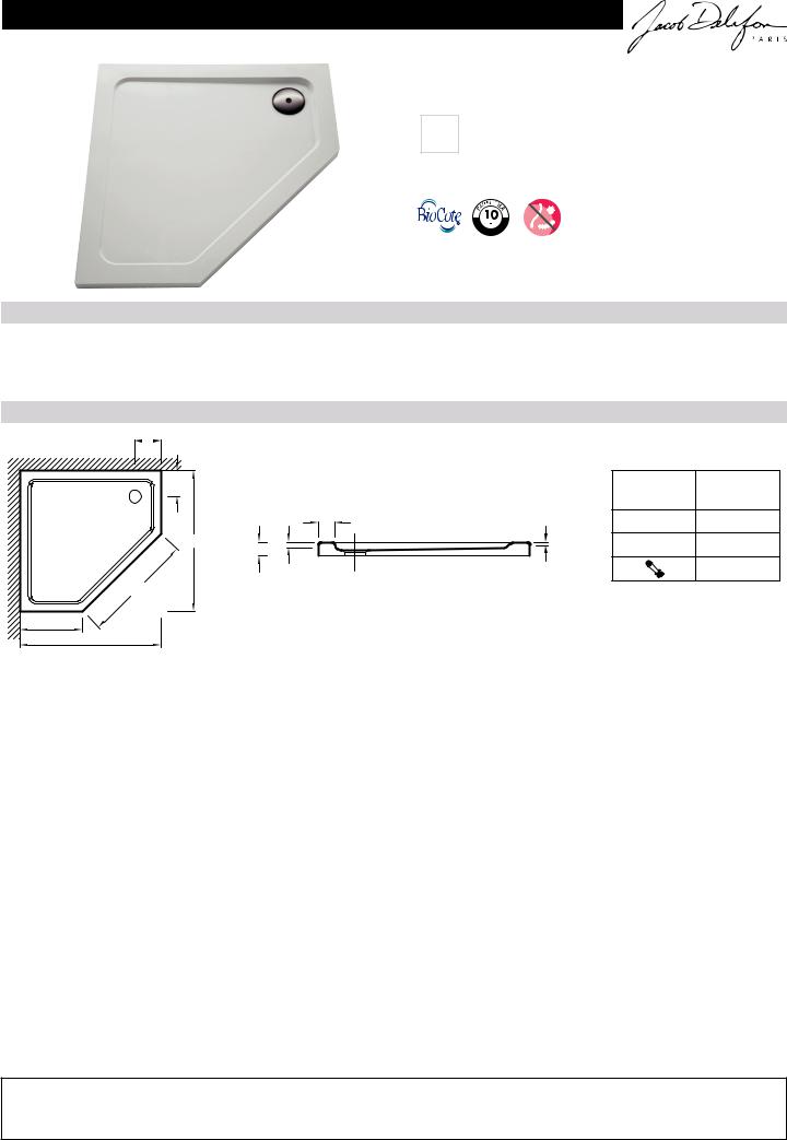 Jacob Delafon FLIGHT E62445-00 Datasheet