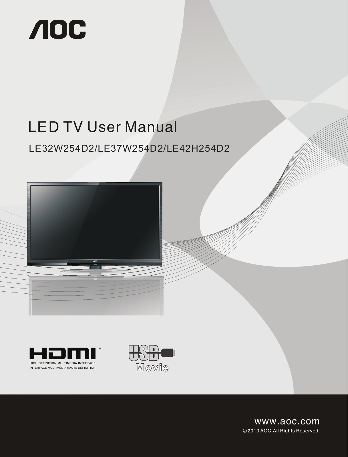 Aoc LE42H254D2, LE37W254D2 User Manual