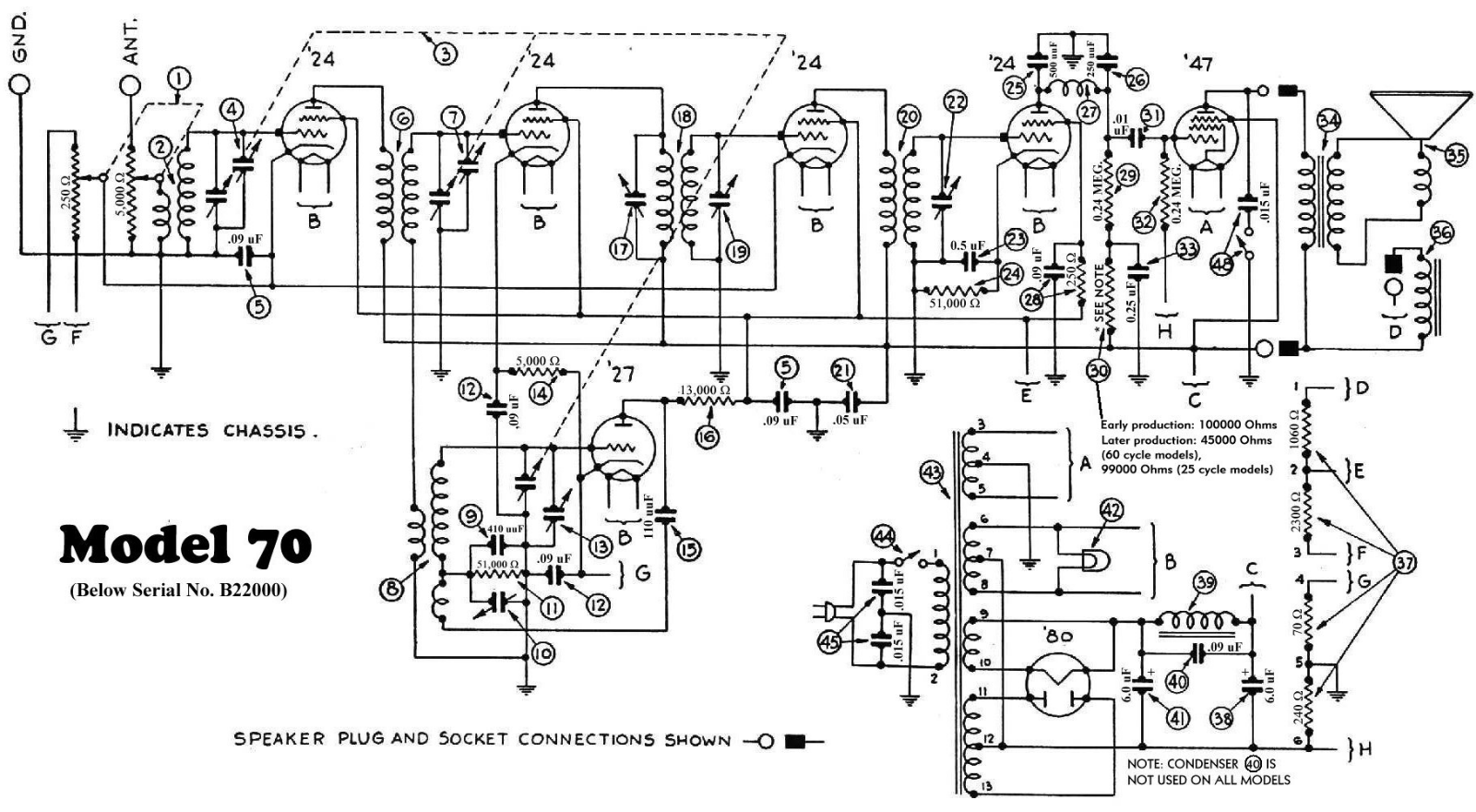 Philco 70a schematic