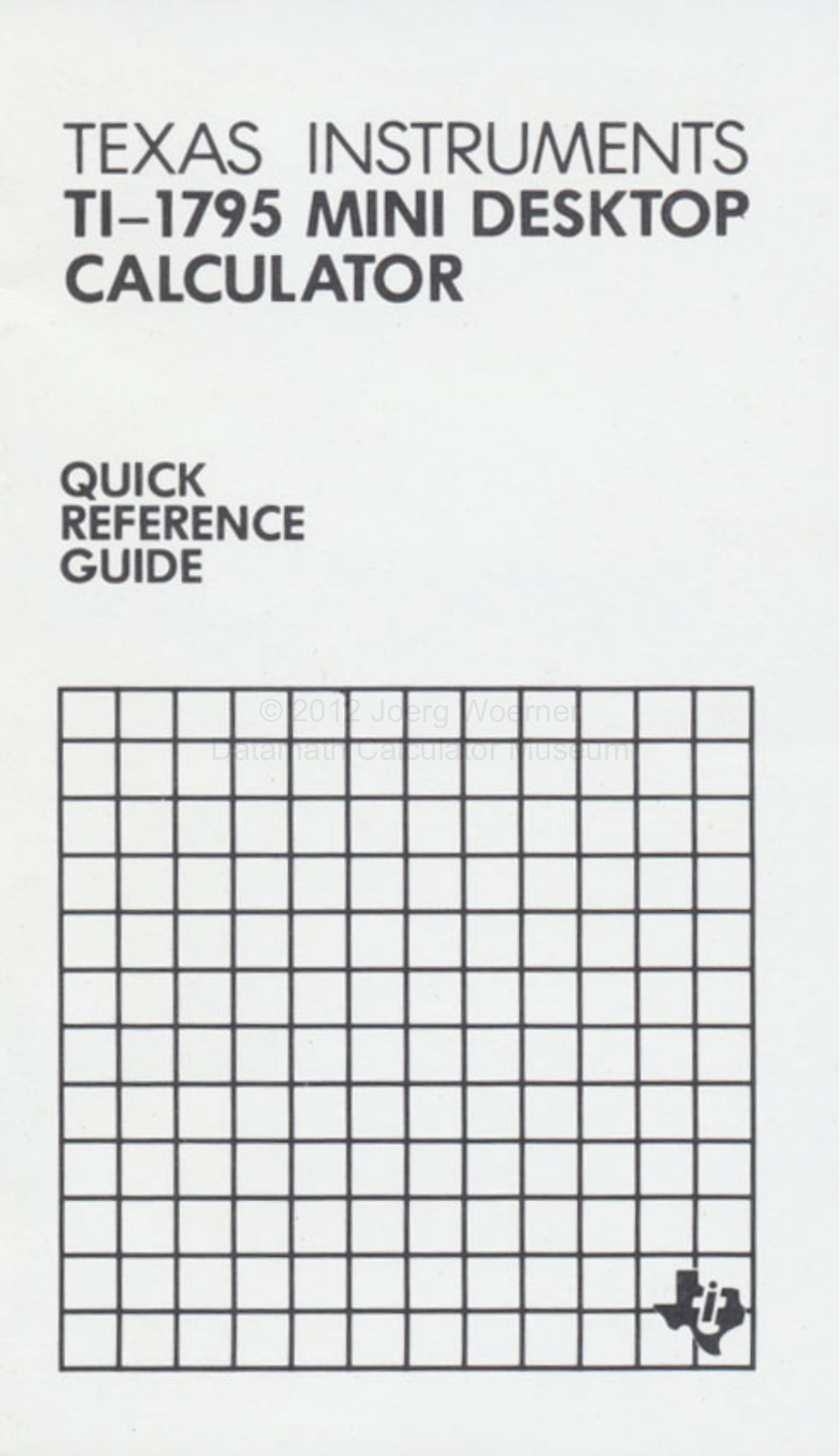 Texas Instruments TI-1795 User guide