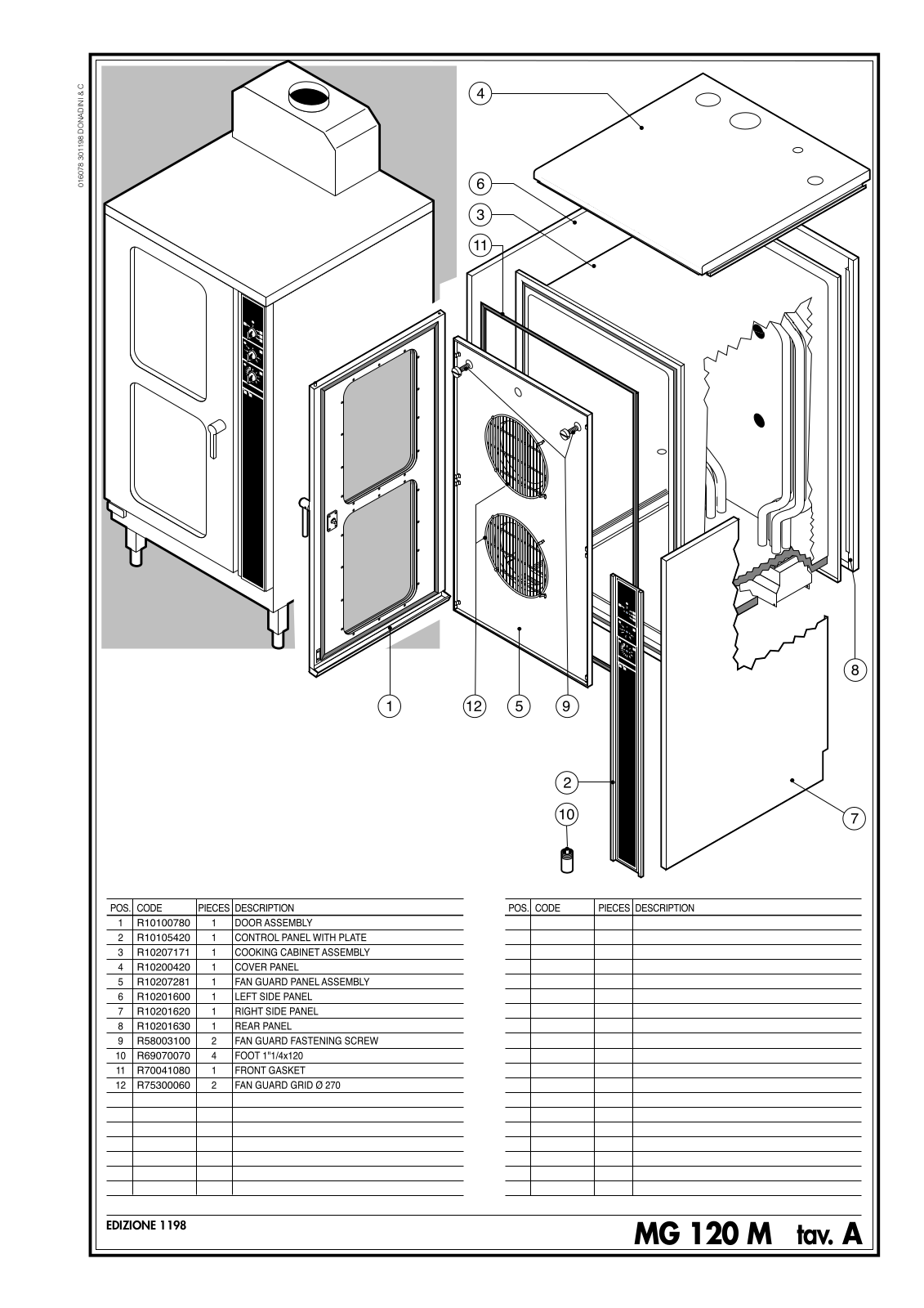 Cleveland CCG-120 Parts List