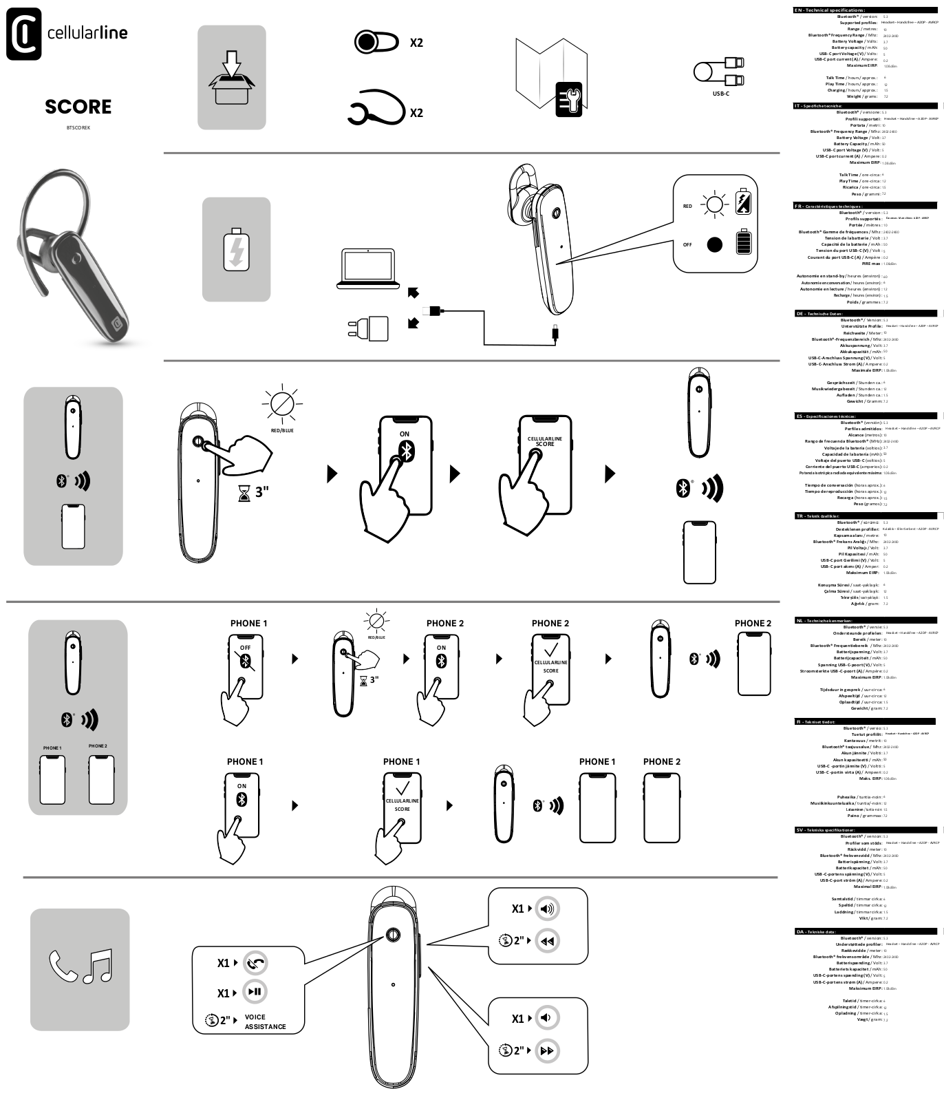 CELLULARLINE Score, BTSCOREK User guide - ManualMachine.com
