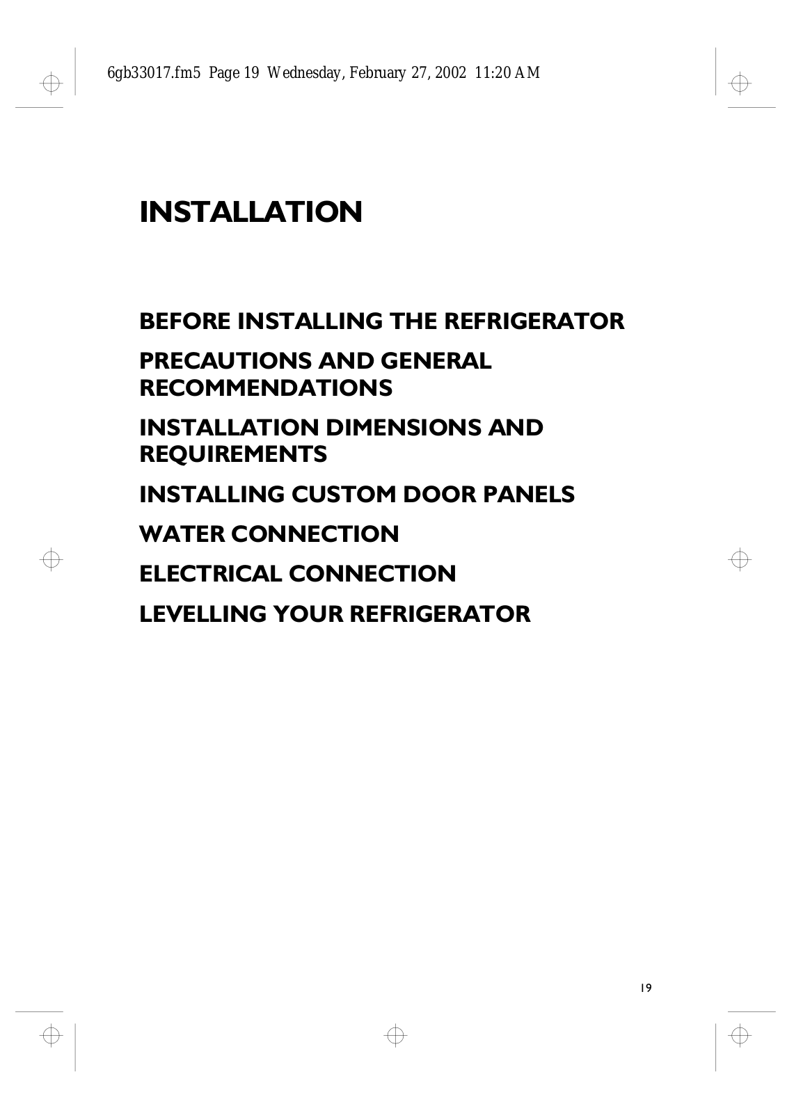 Whirlpool S20B TSB21-A/G, S25C CSS31-1, S20C CSS31-1 PROGRAM CHART