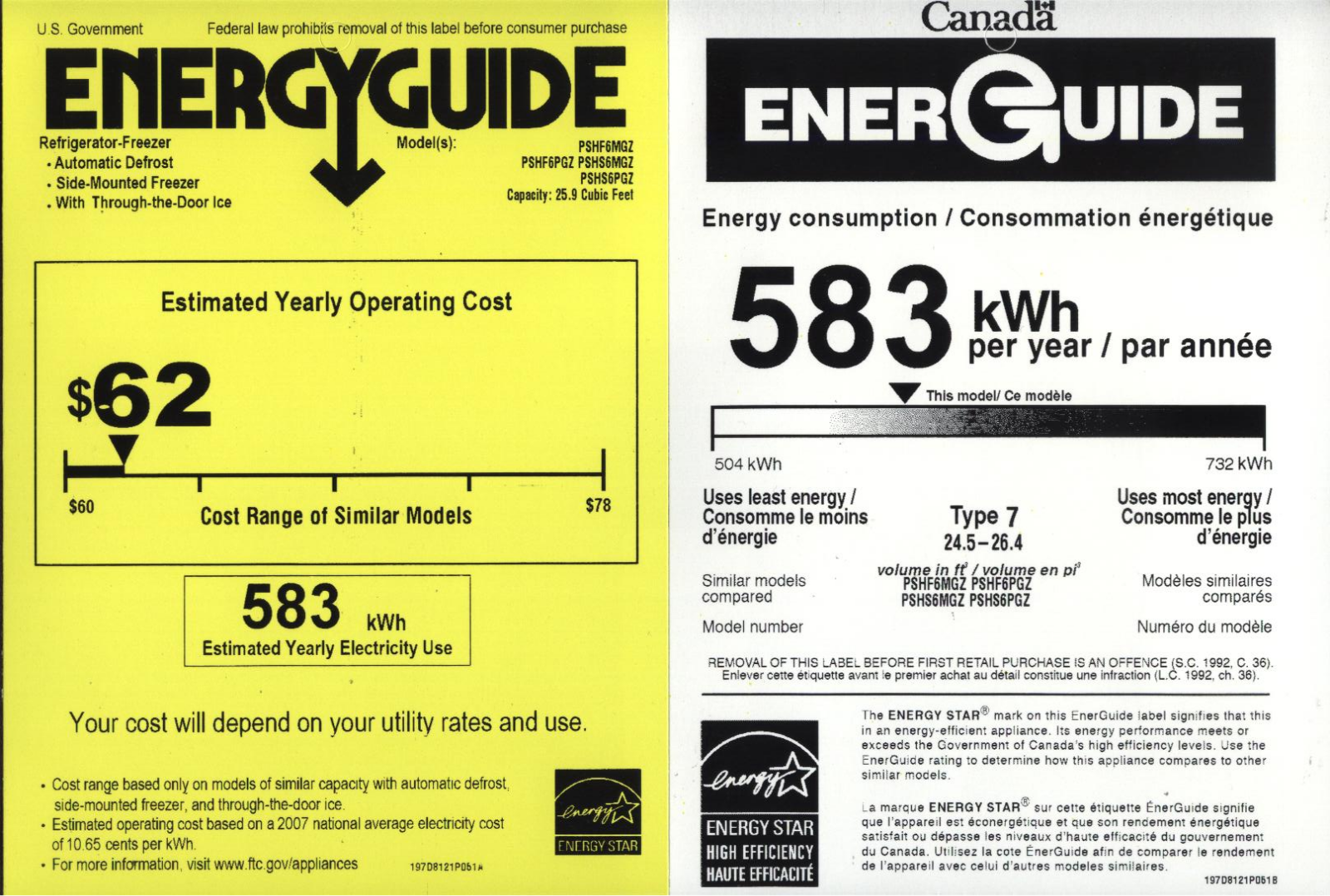 General Electric PSHF6MGZBB User Manual