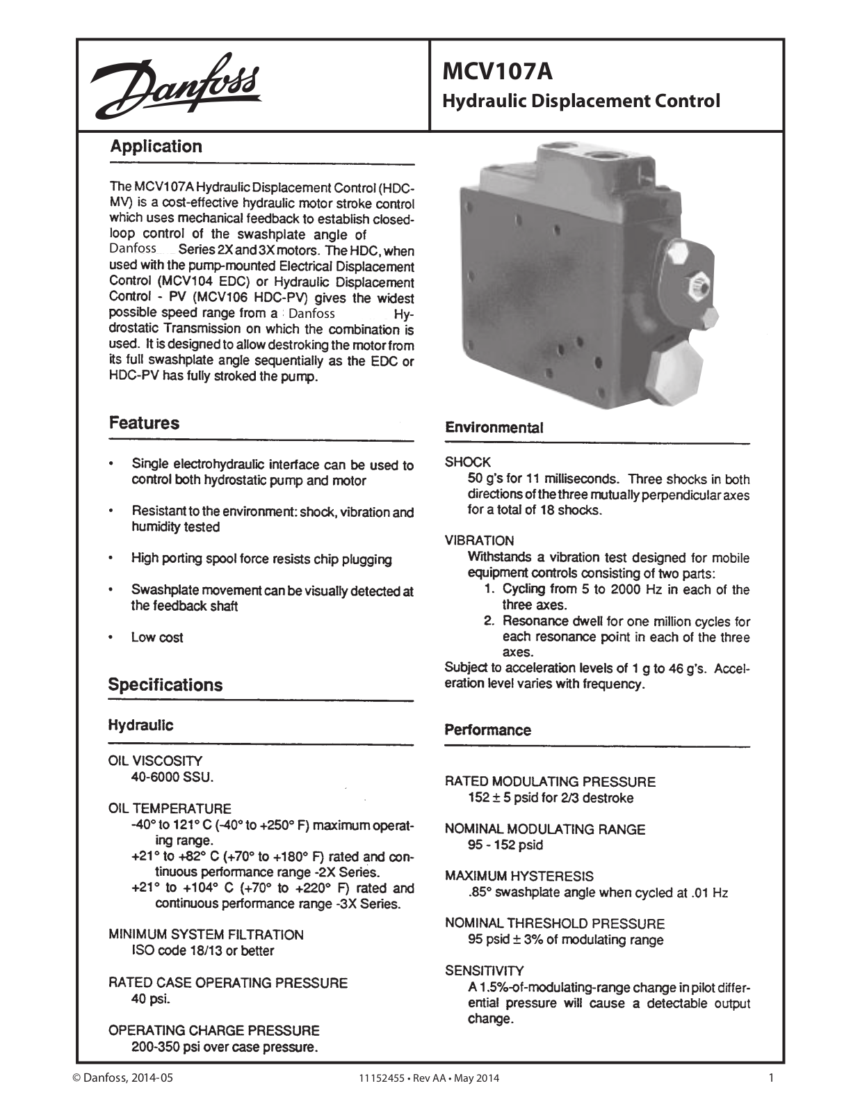 Danfoss MCV107A Installation guide