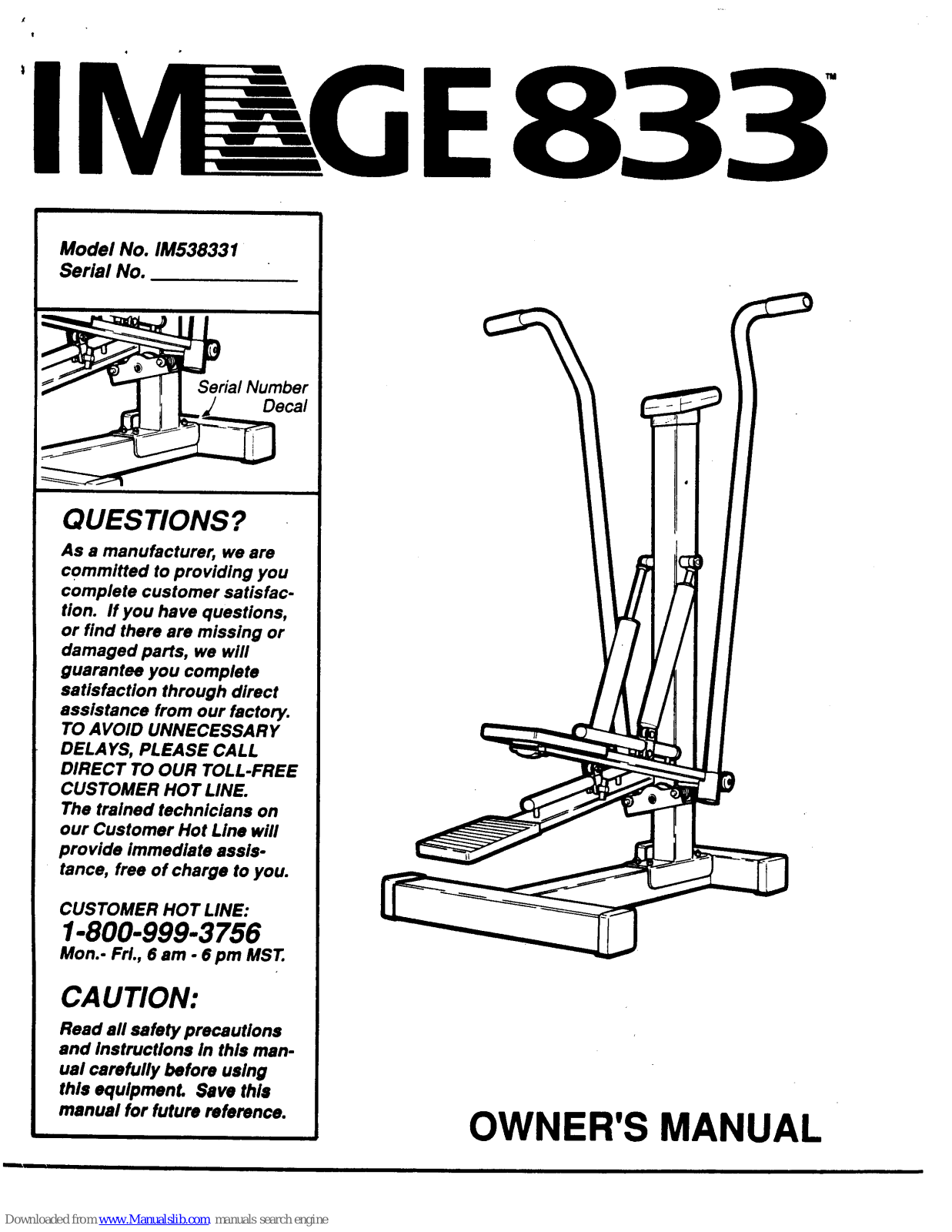 Image 833, IM538331 User Manual