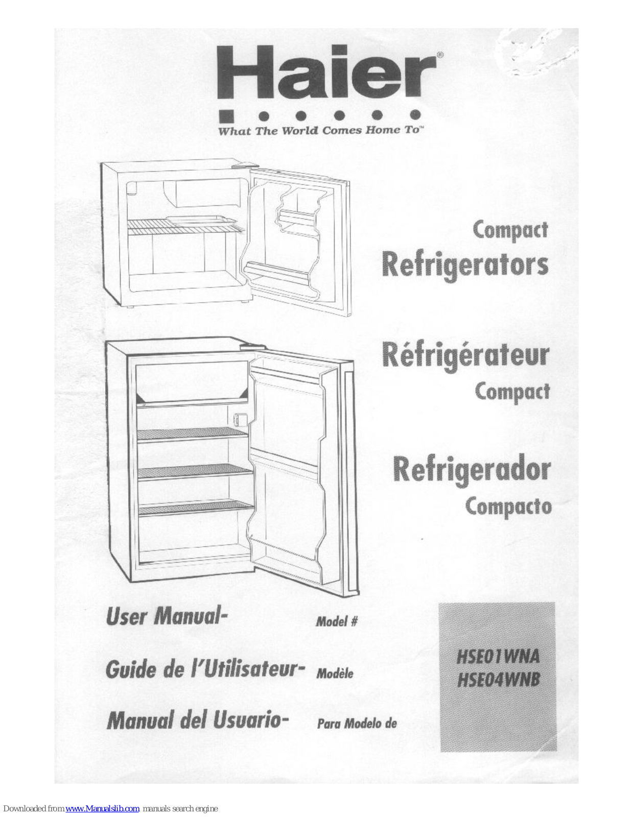 Haier HSE01WNAWW, HSE04WNABPG, HSE04WNBWW User Manual