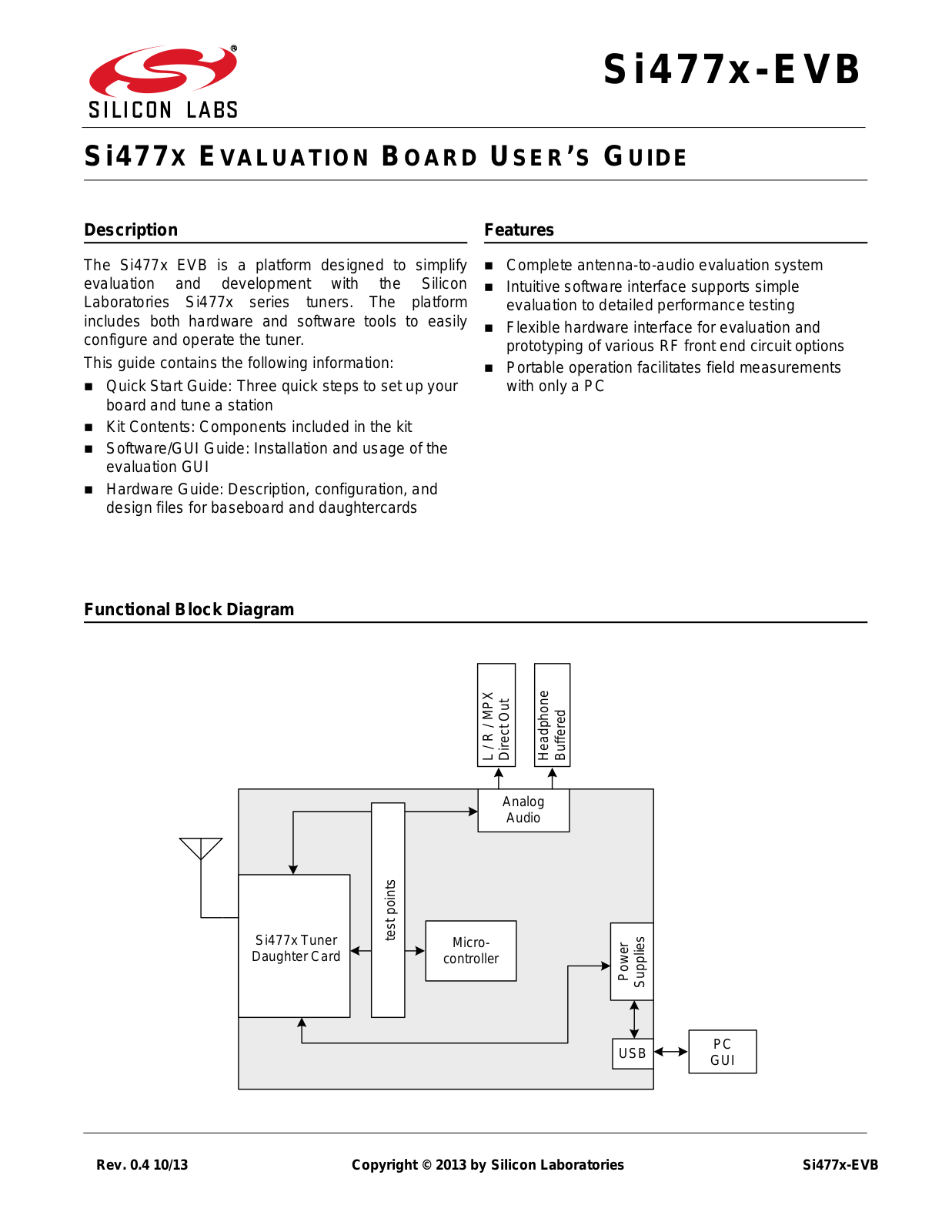 Silicon Laboratories Si477x-EVB User Manual