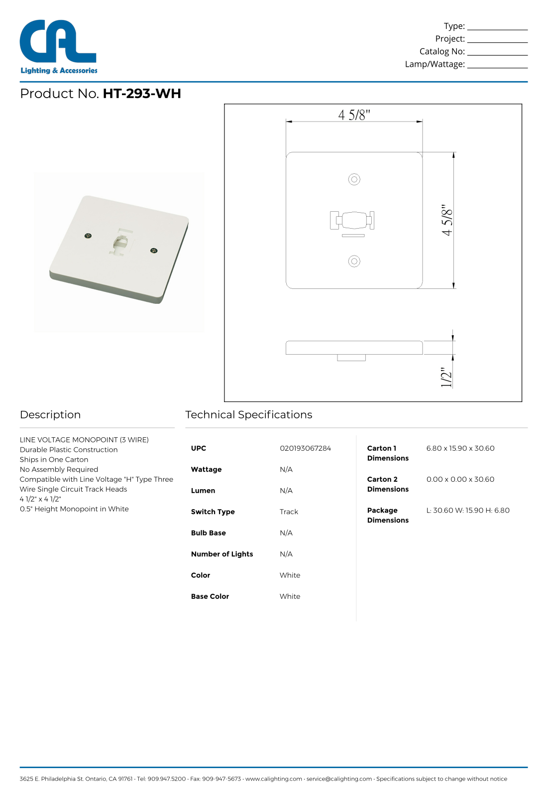 Cal Lighting CG10659 Specifications - ManualMachine.com