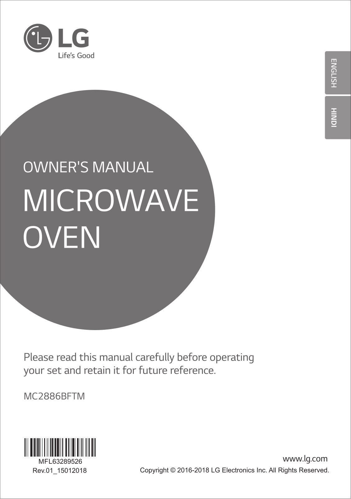 LG MC2886BFTM Owner’s Manual