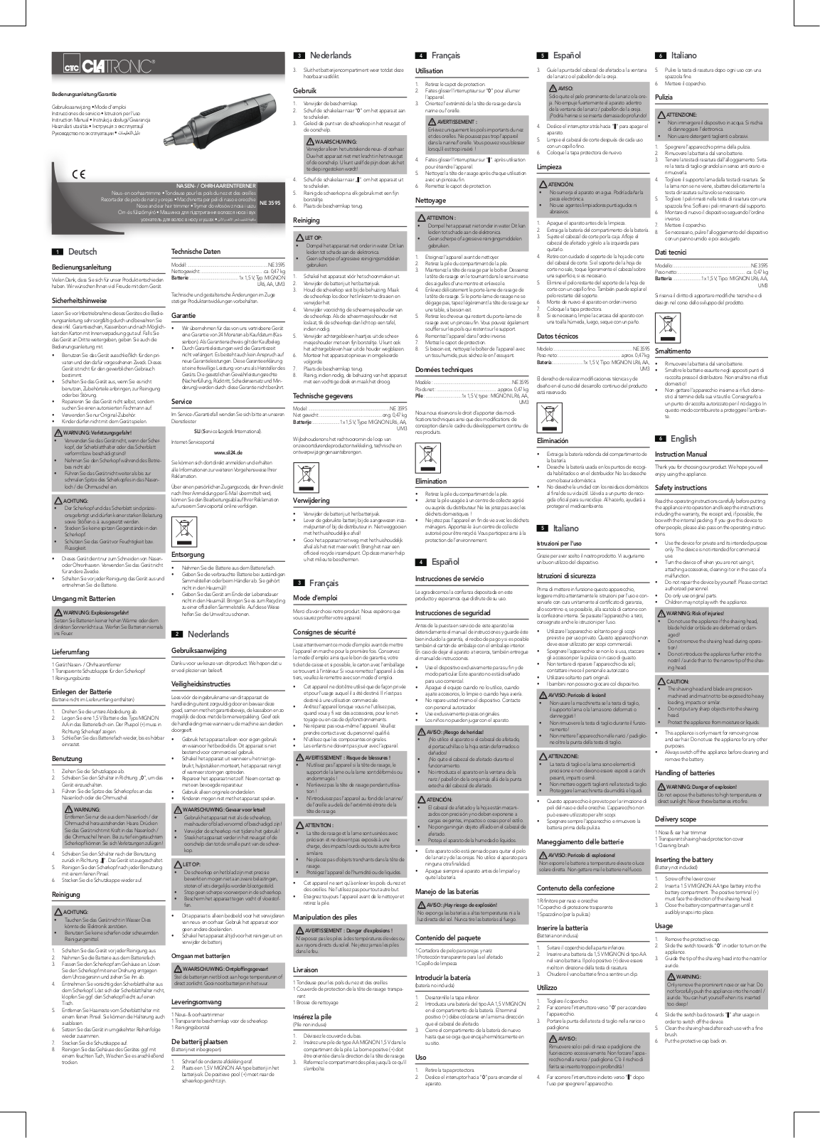 Clatronic NE3595 operation manual