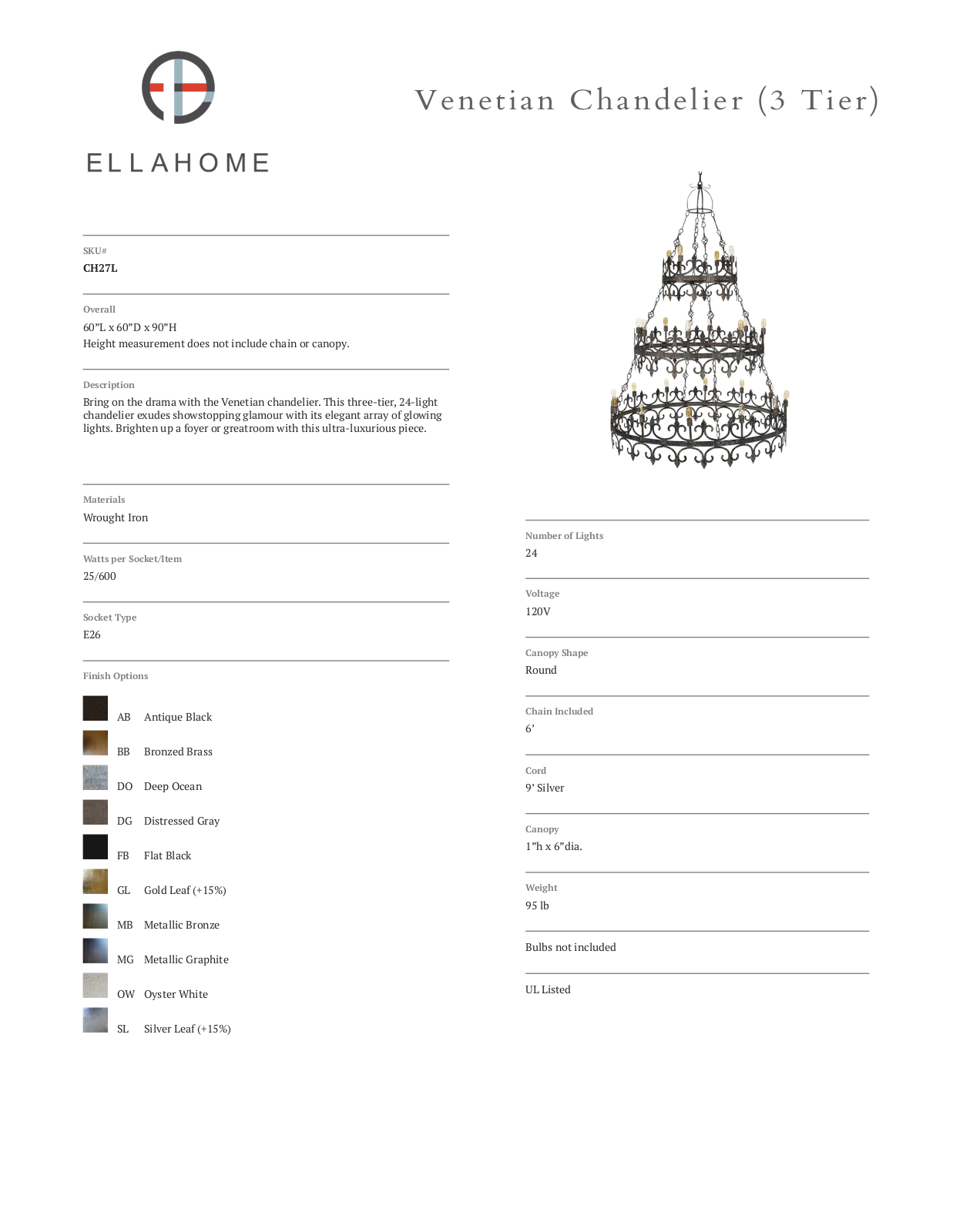 ellahome ELLH1374 Specifications - ManualMachine.com