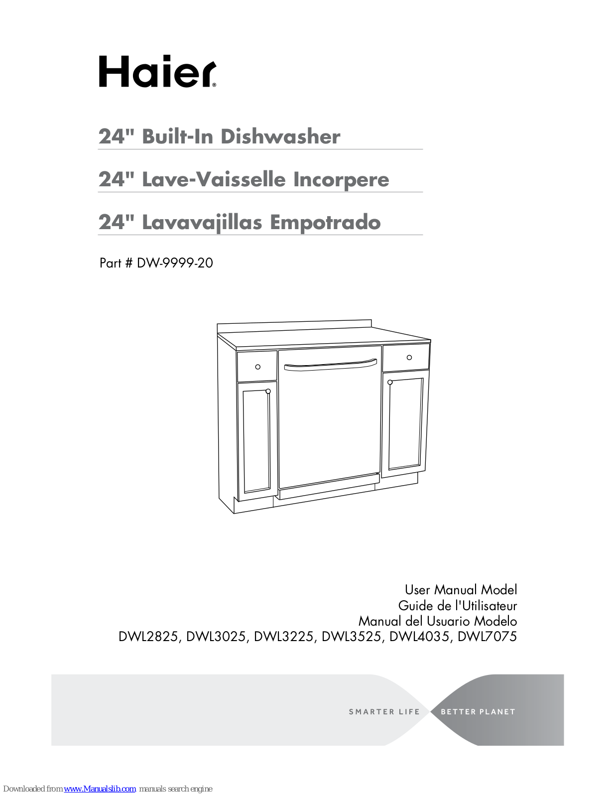 Haier DWL3025SBSS, DWL3525DCWW, DWL3525SCSS, DWL4035DCBB, DWL4035DCWW User Manual