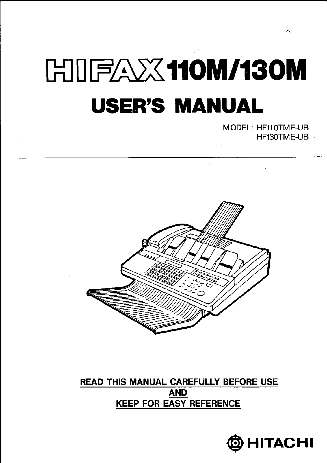 Hitachi HIFAX 110M, HIFAX 130M User Manual