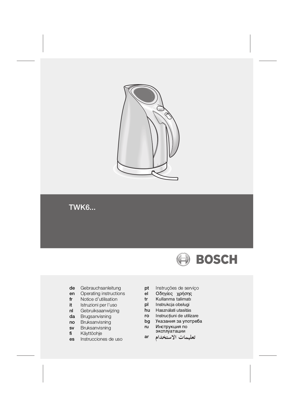 BOSCH TWK 6031 User Manual