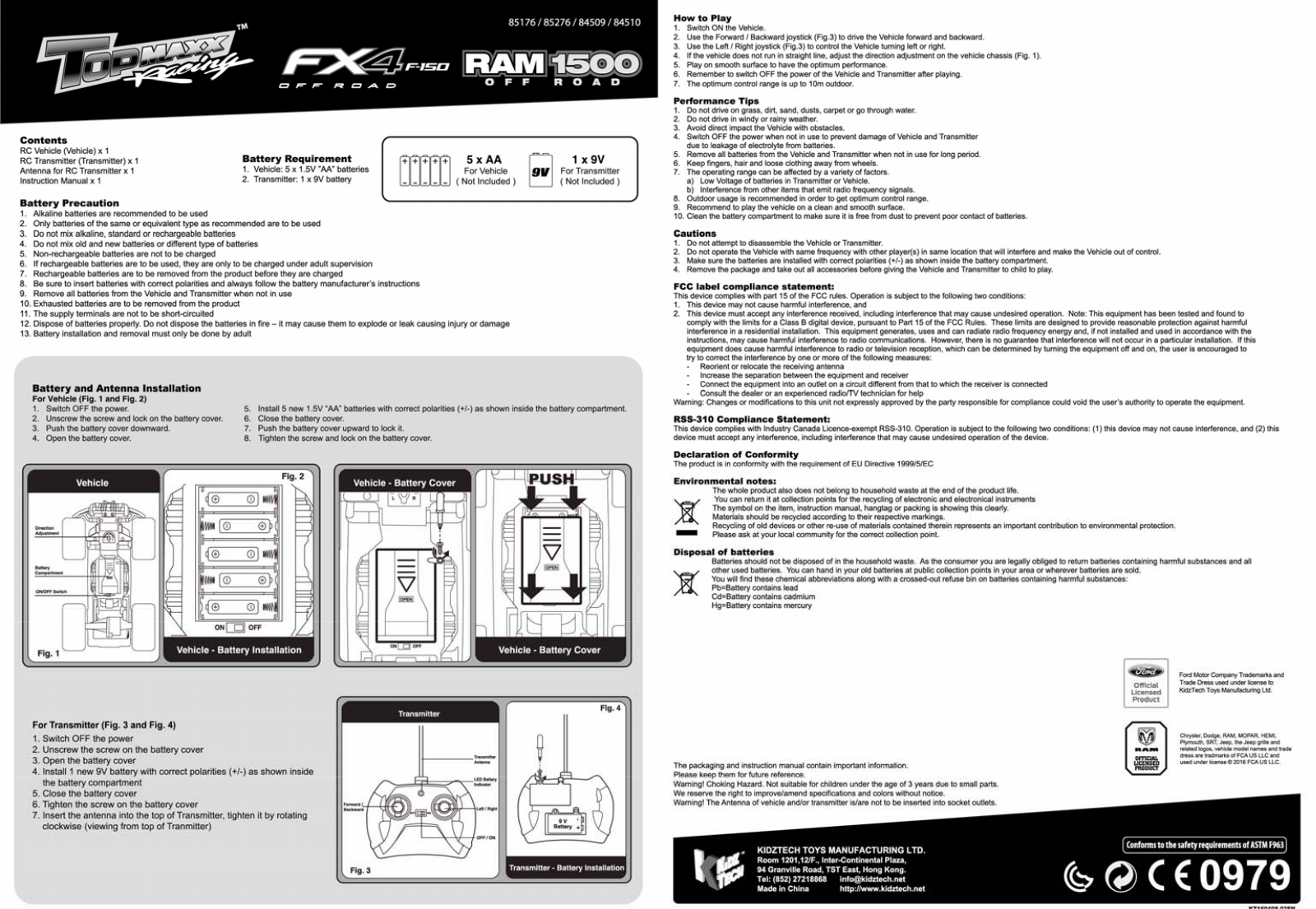 KIDZTECH TOYS 8517616 49MTX, 8517616 49MRX User Manual