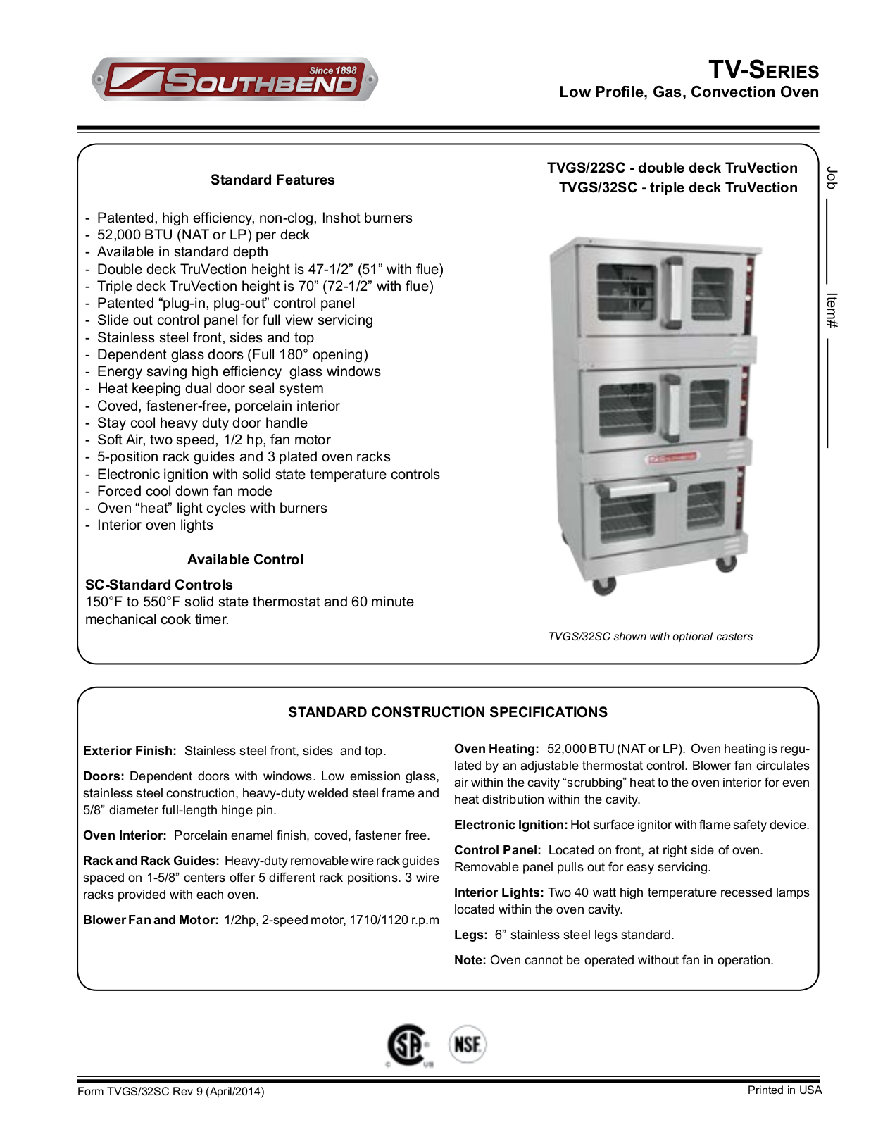 Southbend TVGS-32SC User Manual