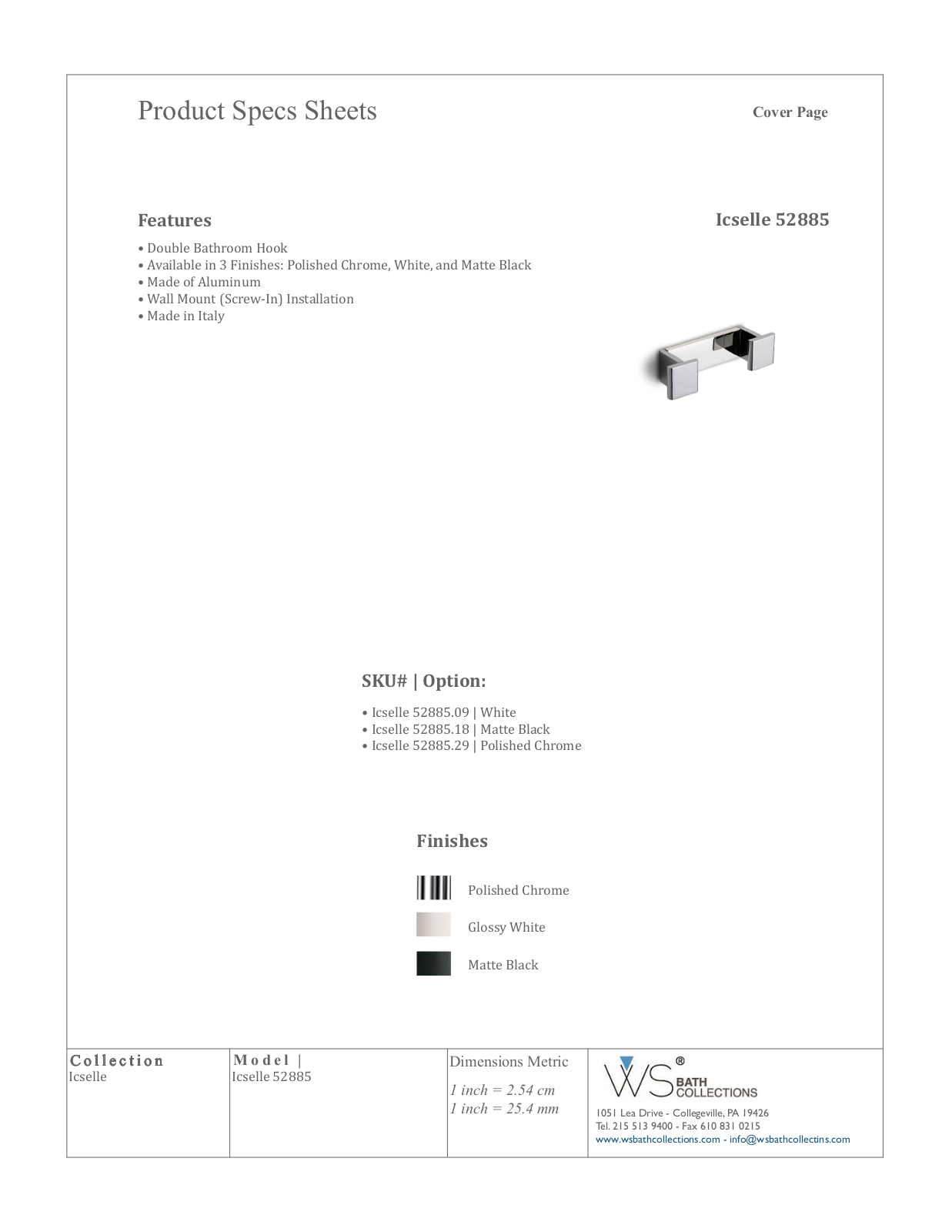 WS Bath Collections WSO3180 Specifications - ManualMachine.com