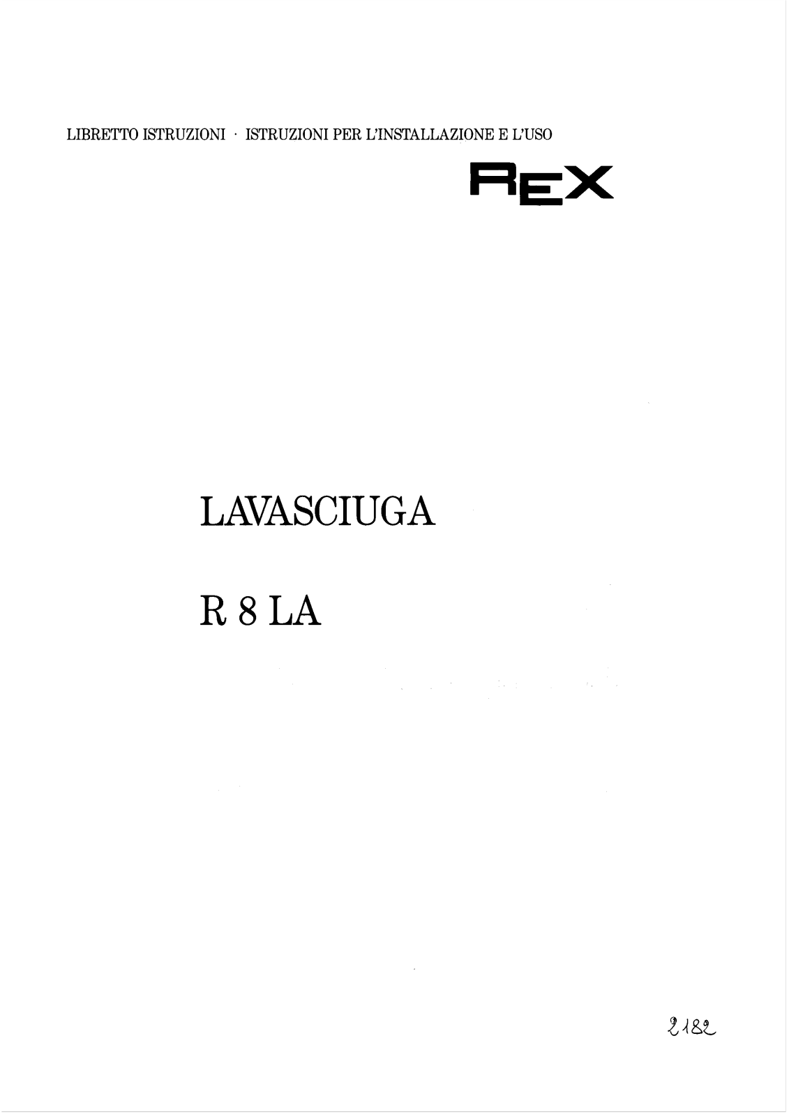 Rex R8LA User Manual