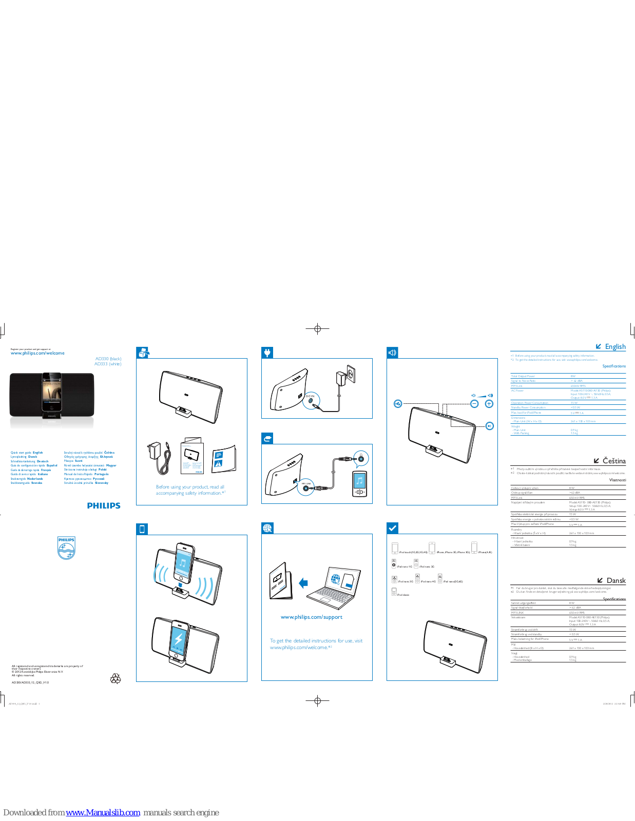 Philips AD330/12, AD330, AD333 Quick Start Manual