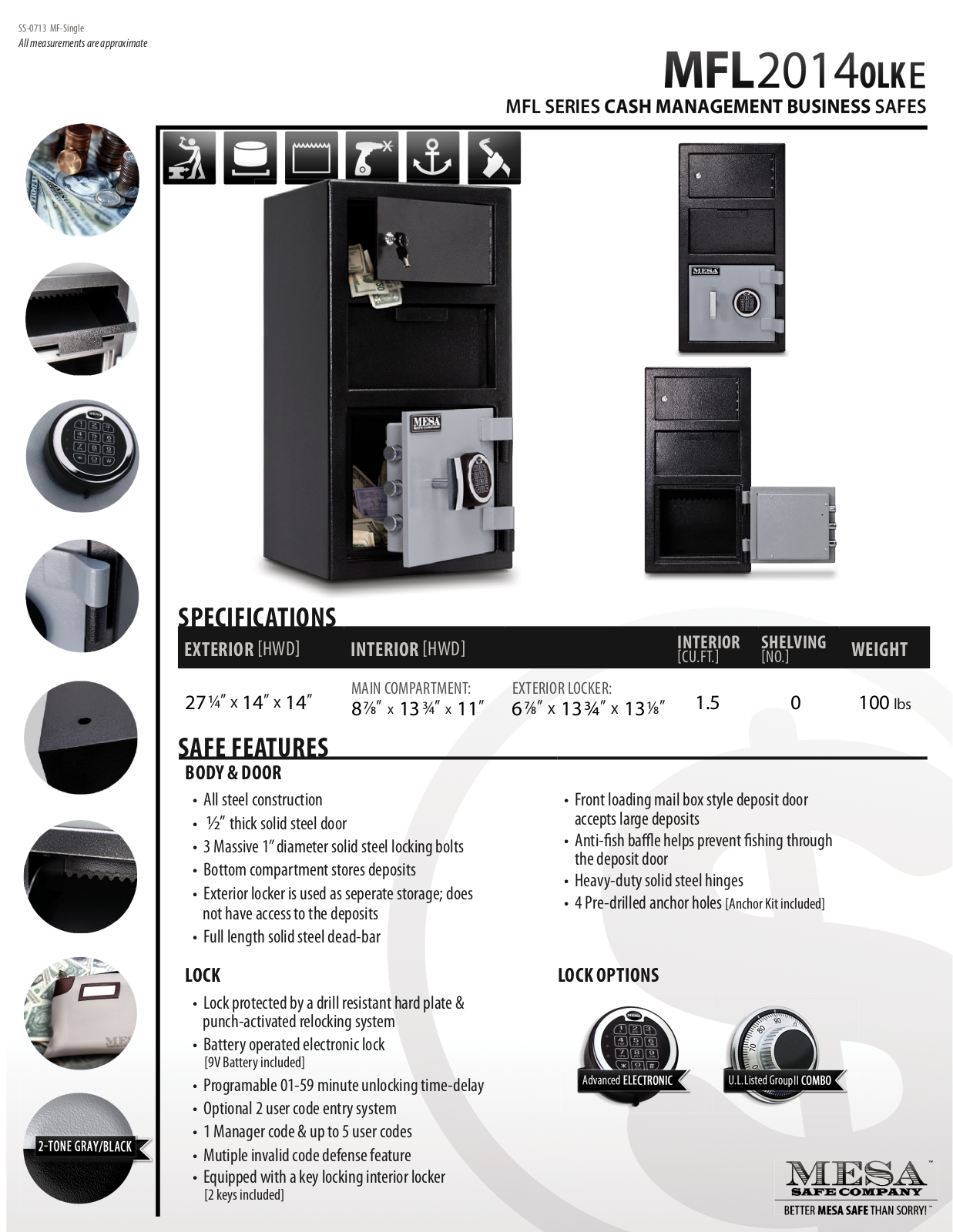Mesa Safe Co. MSC1039 Specifications - ManualMachine.com