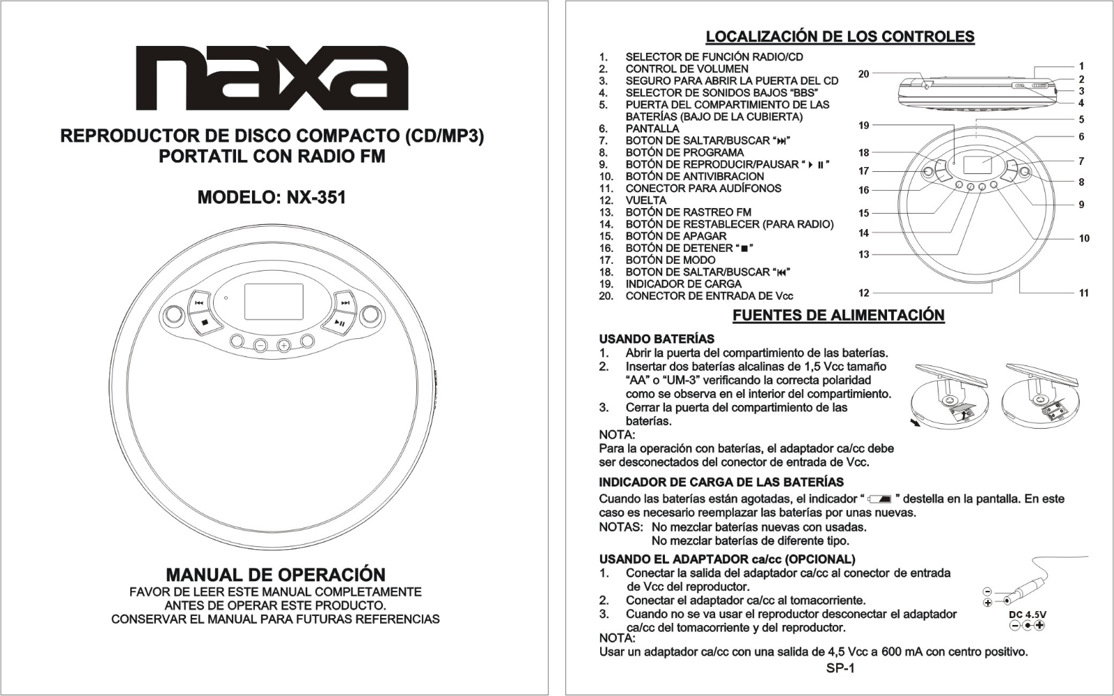 Naxa NX-351 User Manual