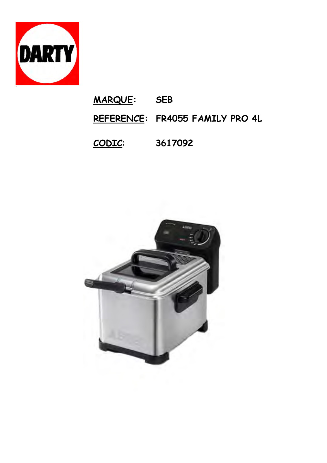 Seb FR4055 User Manual