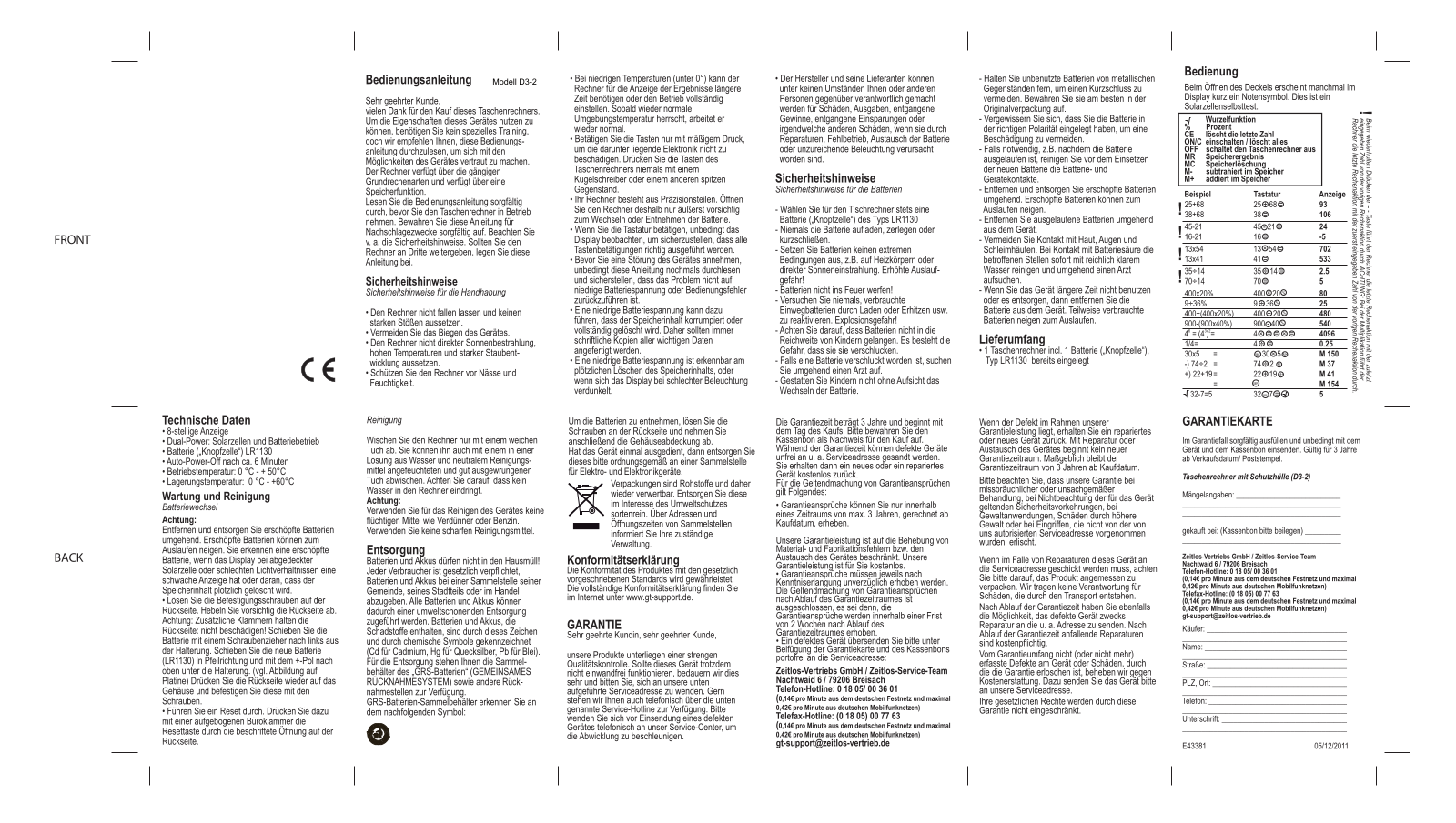 Globaltronics D3-2 User Manual