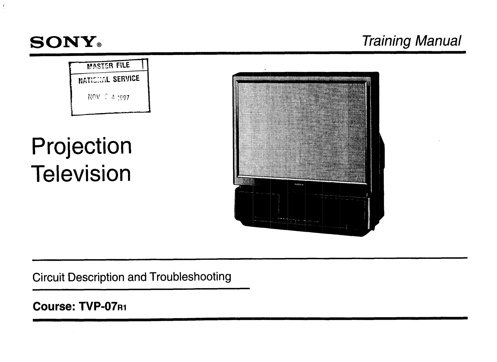 Sony TVP-07R1 User Manual