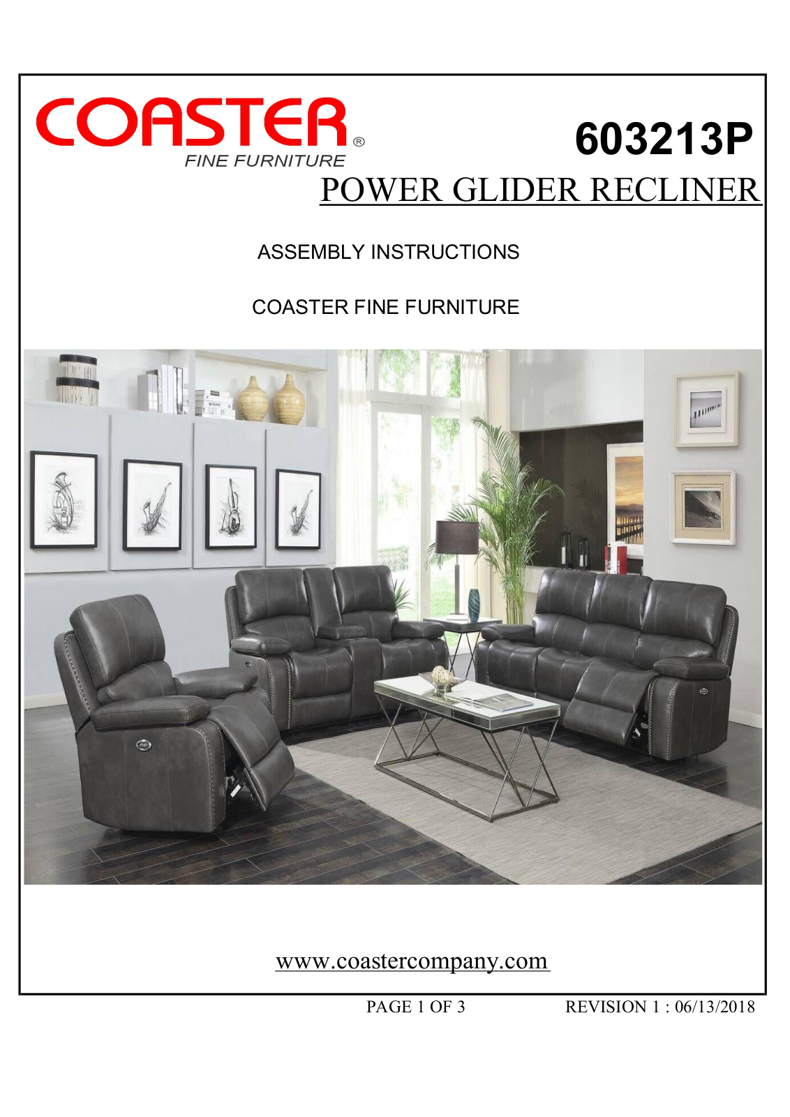 Coaster 603213P Assembly Guide - ManualMachine.com