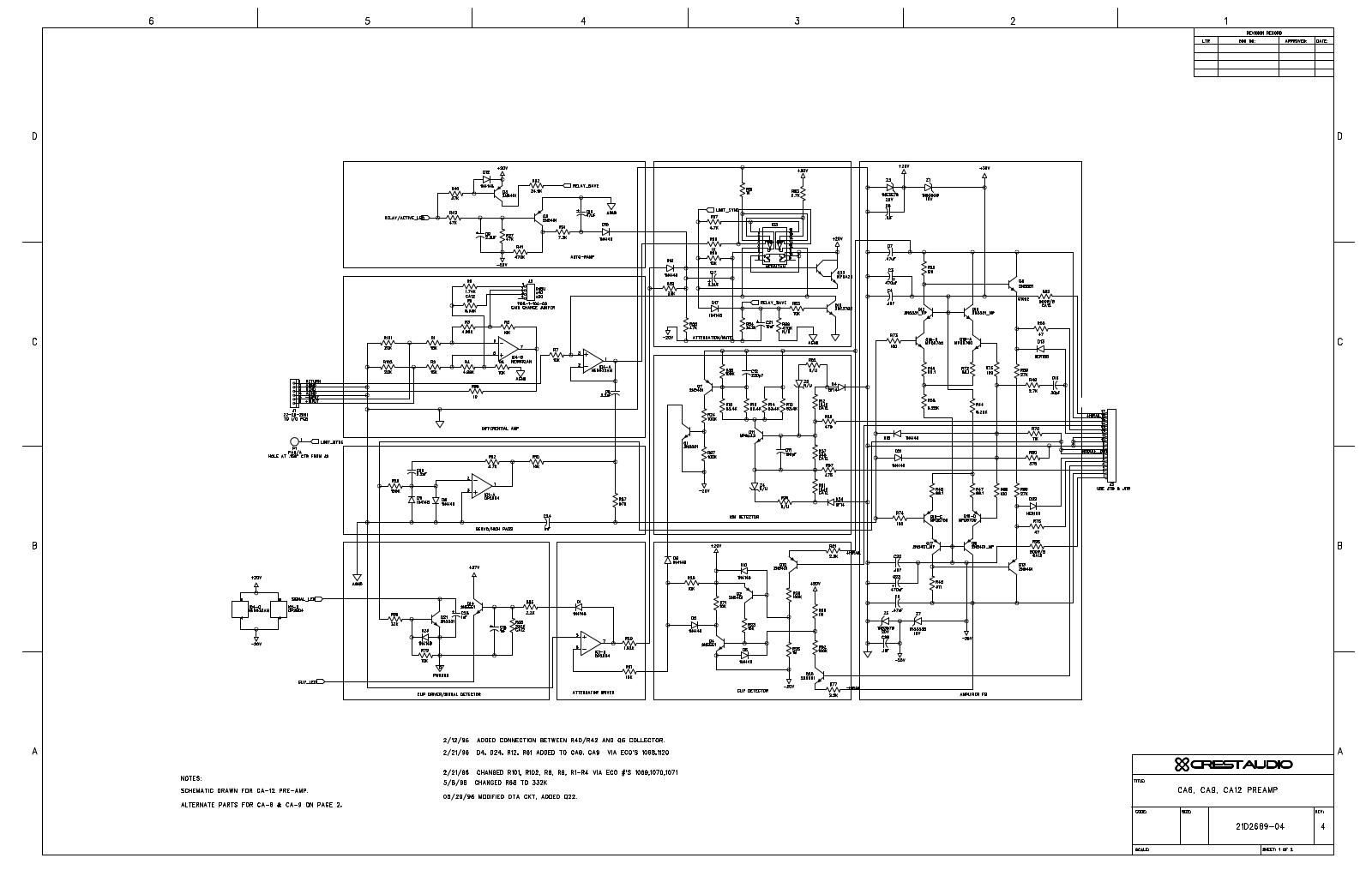 Crest Audio CA-6 Schematic