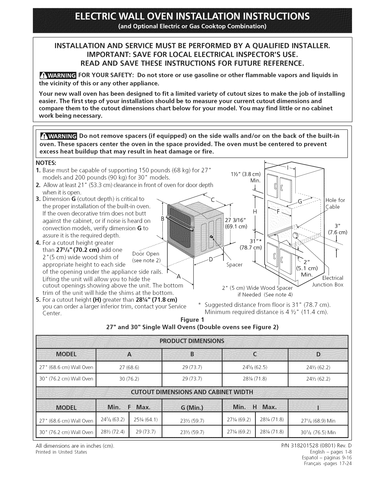 Electrolux EI27EW35JS1, EI27EW35KB1, EI27EW35KW1, EI27EW45JS1, EI27EW45JS2 Installation Guide - ManualMachine.com