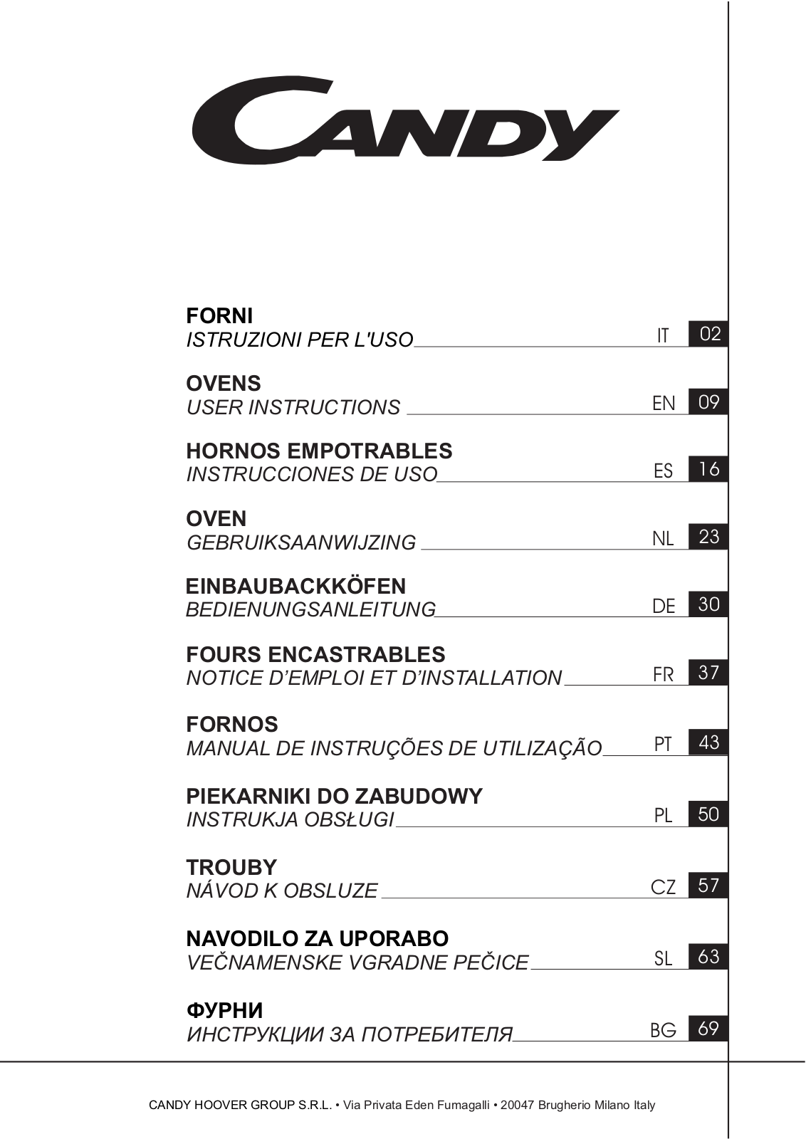 Candy FCP6051X Instruction manual