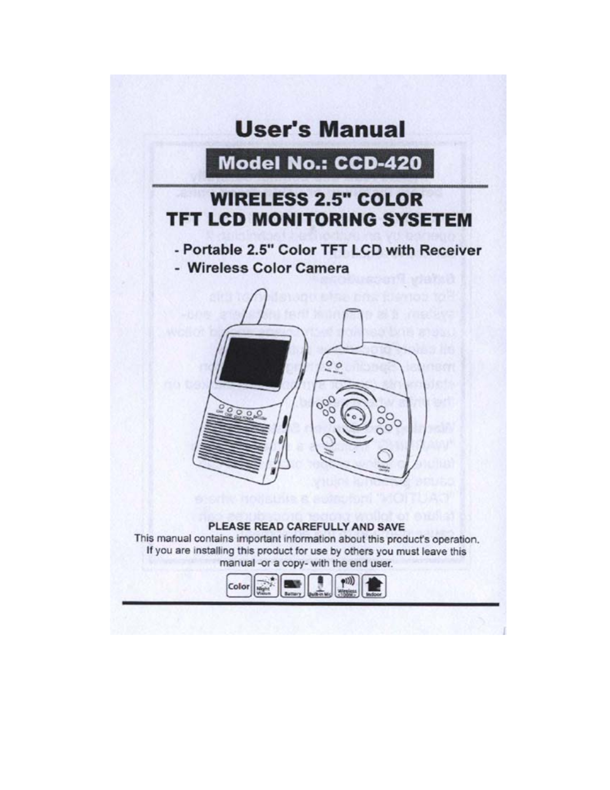 JSW Pacific SAV 2450SA Users manual