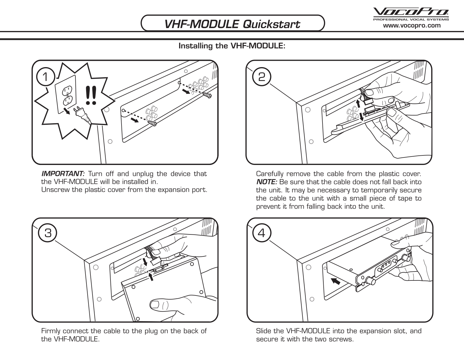 VocoPro VHF-MODULE Quick Start Guide - ManualMachine.com