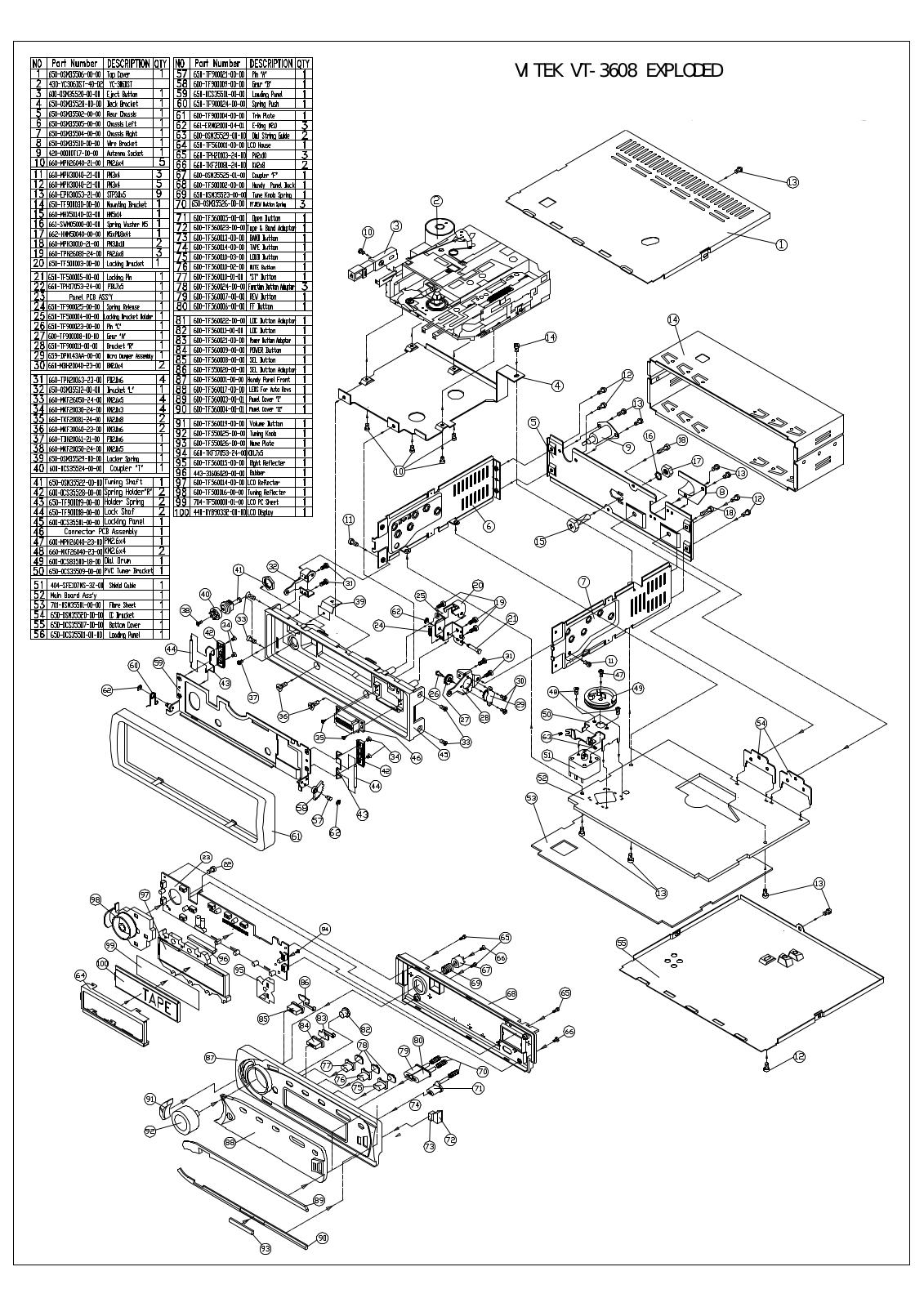 Vitek VT-3608 EXPLODED VIEW