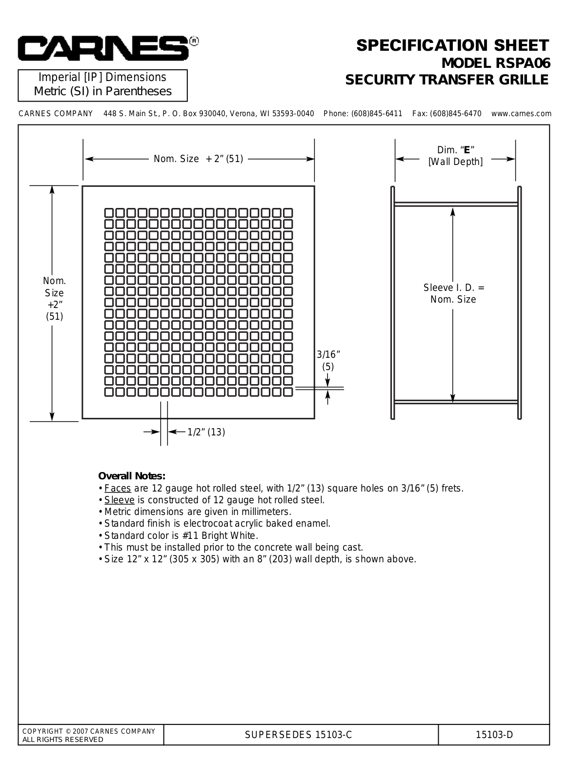 Carnes RSPA06 User Manual - ManualMachine.com