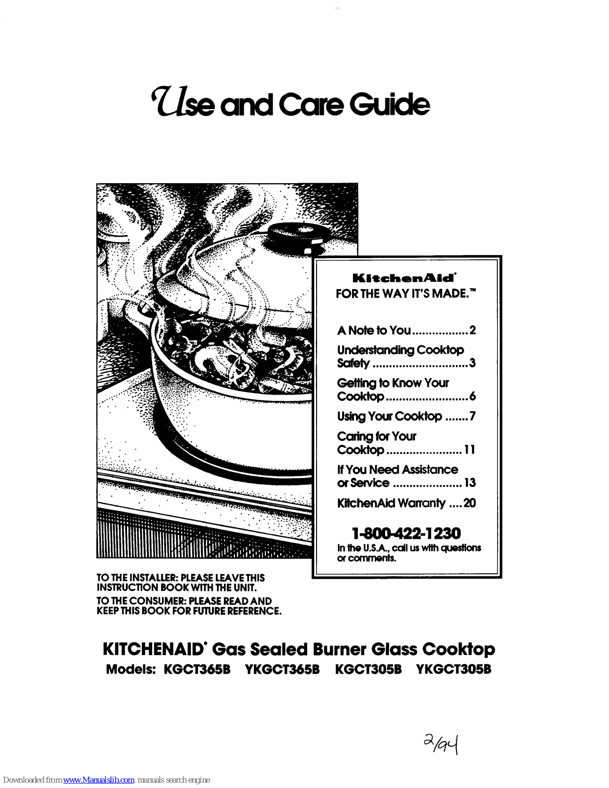 KitchenAid YGCT305B, KGCT305B, KGCT365B, YGCT365B Use And Care Manual