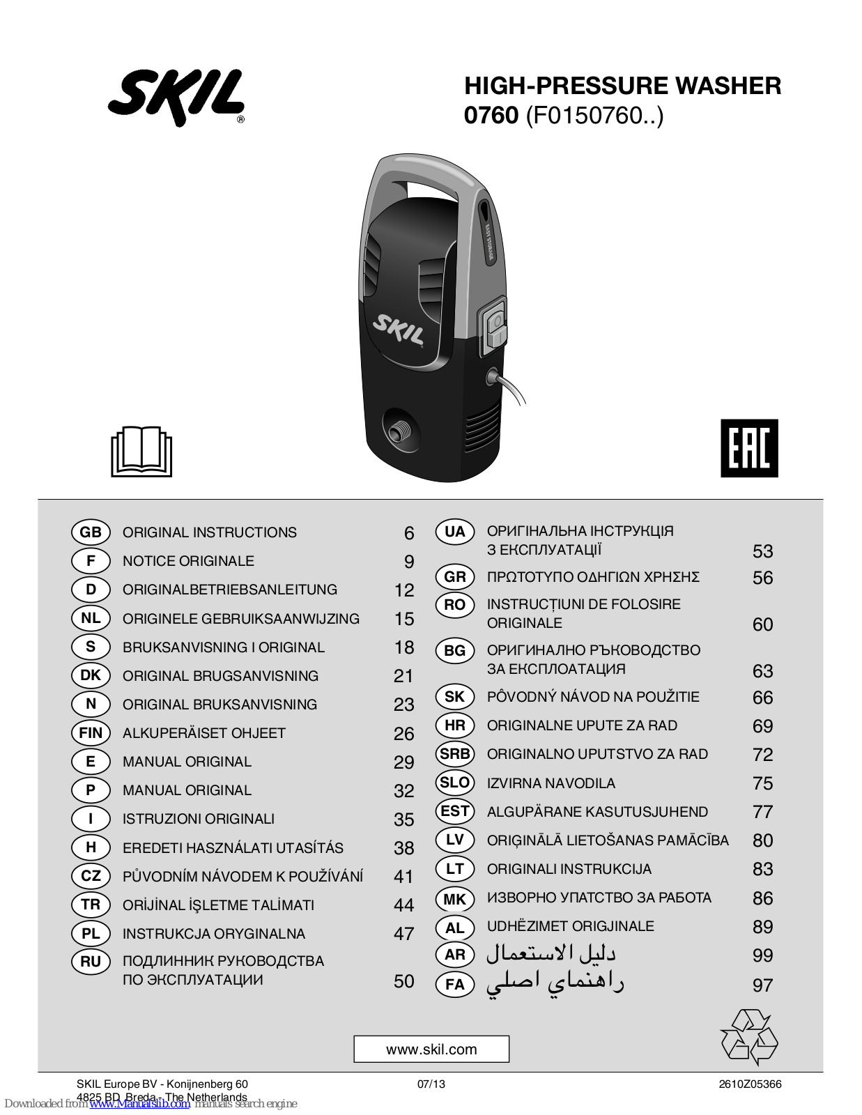 Skil 760, F0150760 Series Original Instructions Manual