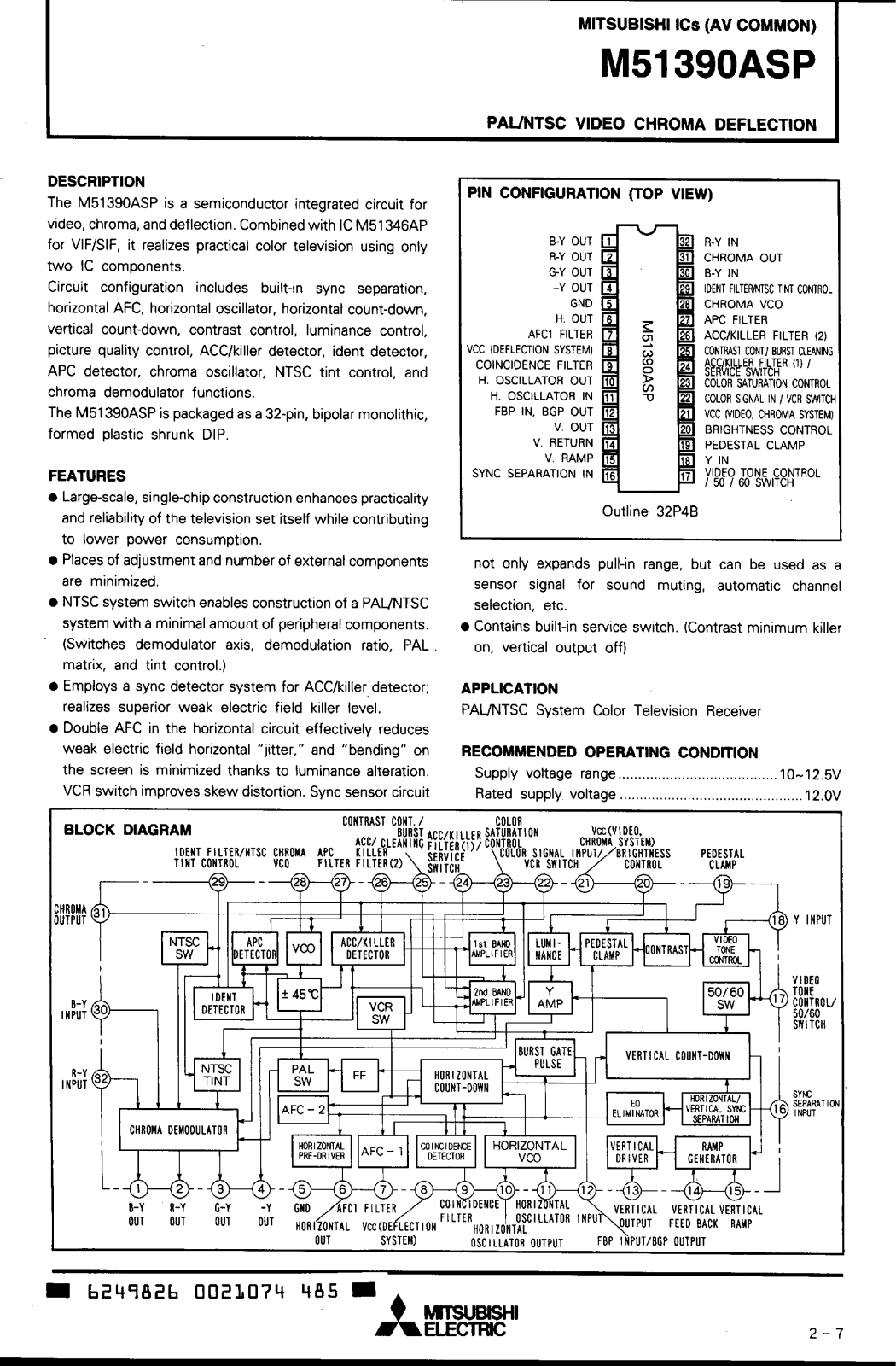 Datasheet M51390ASP Datasheet - ManualMachine.com