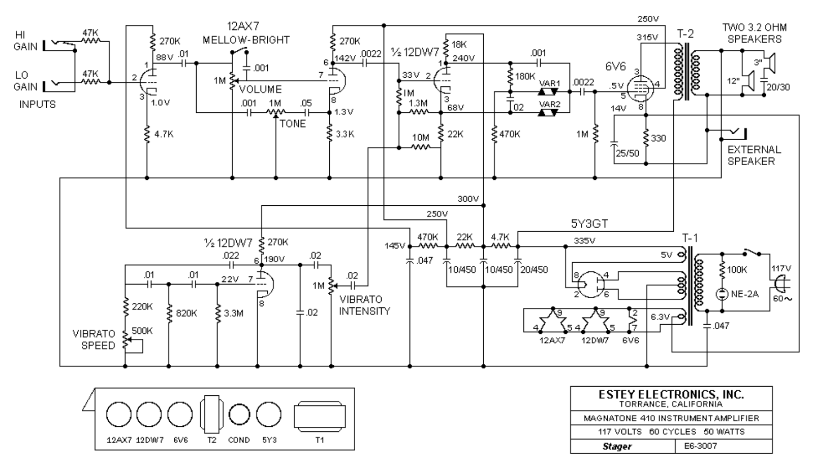 Magnatone 410rd schematic